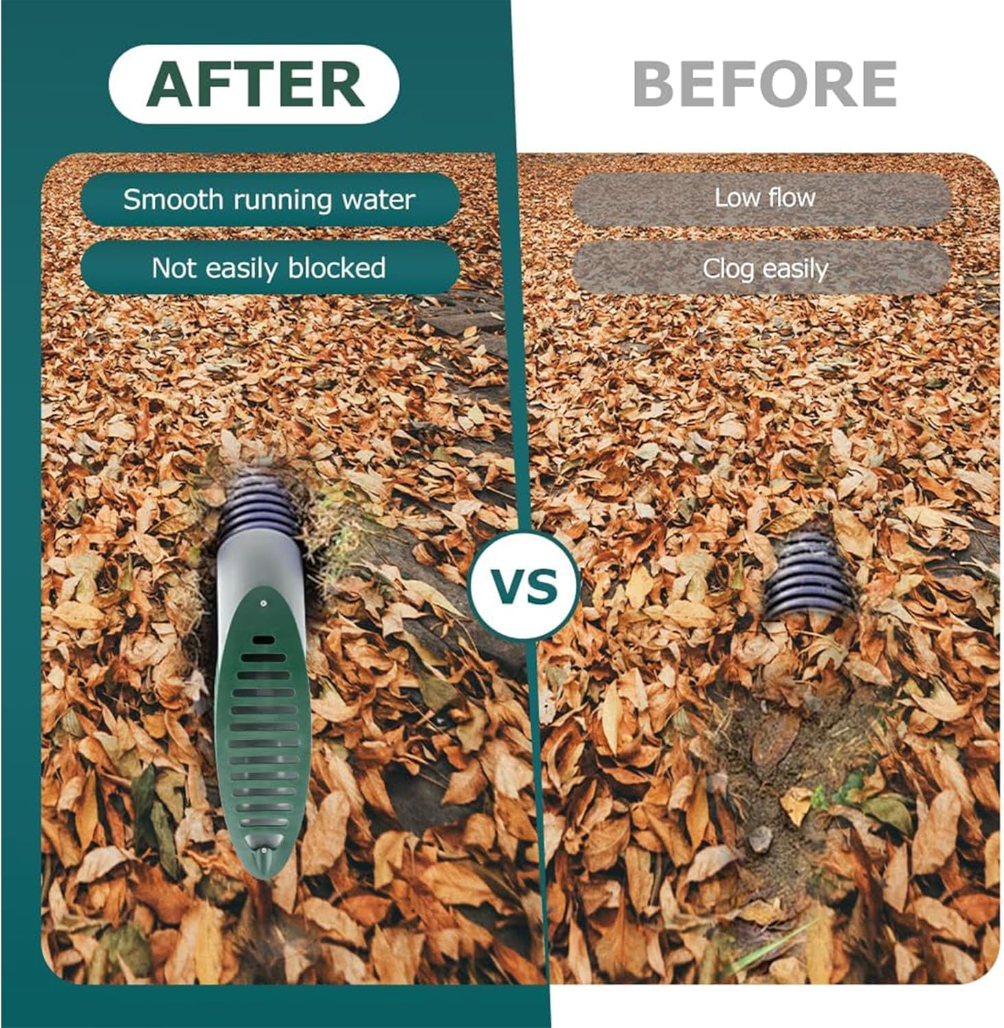 Yard Drain Emitter,4 Inch Green Angled Drain Grating Yard Drain Emitter,Grating Drain for Sump Pump Discharge & Gutter Downspout Extensions image number 1