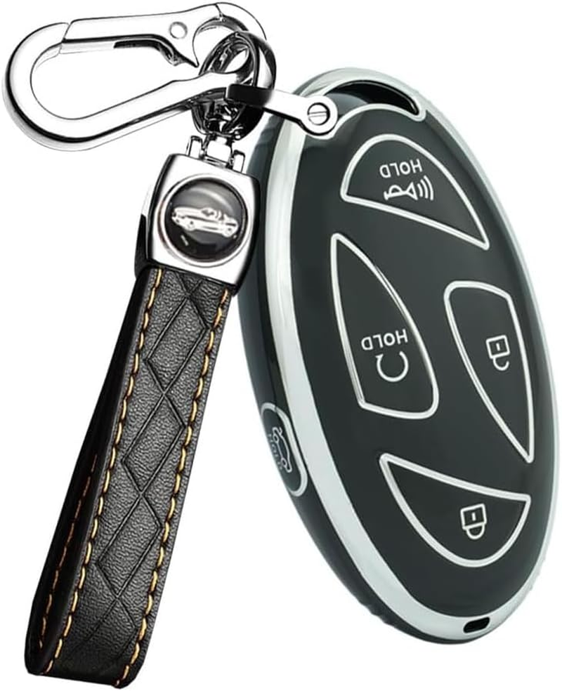 Hyundai Key Fob Cover with Keychain, Soft TPU Smart Key Protector Case for 2024-2025 Hyundai Ioniq 6, Grandeur GN7, KONA, Elantra, Santa Fe, Sonata, Tucson &ndash; Anti-Scratch Key Fob Shell image number 3