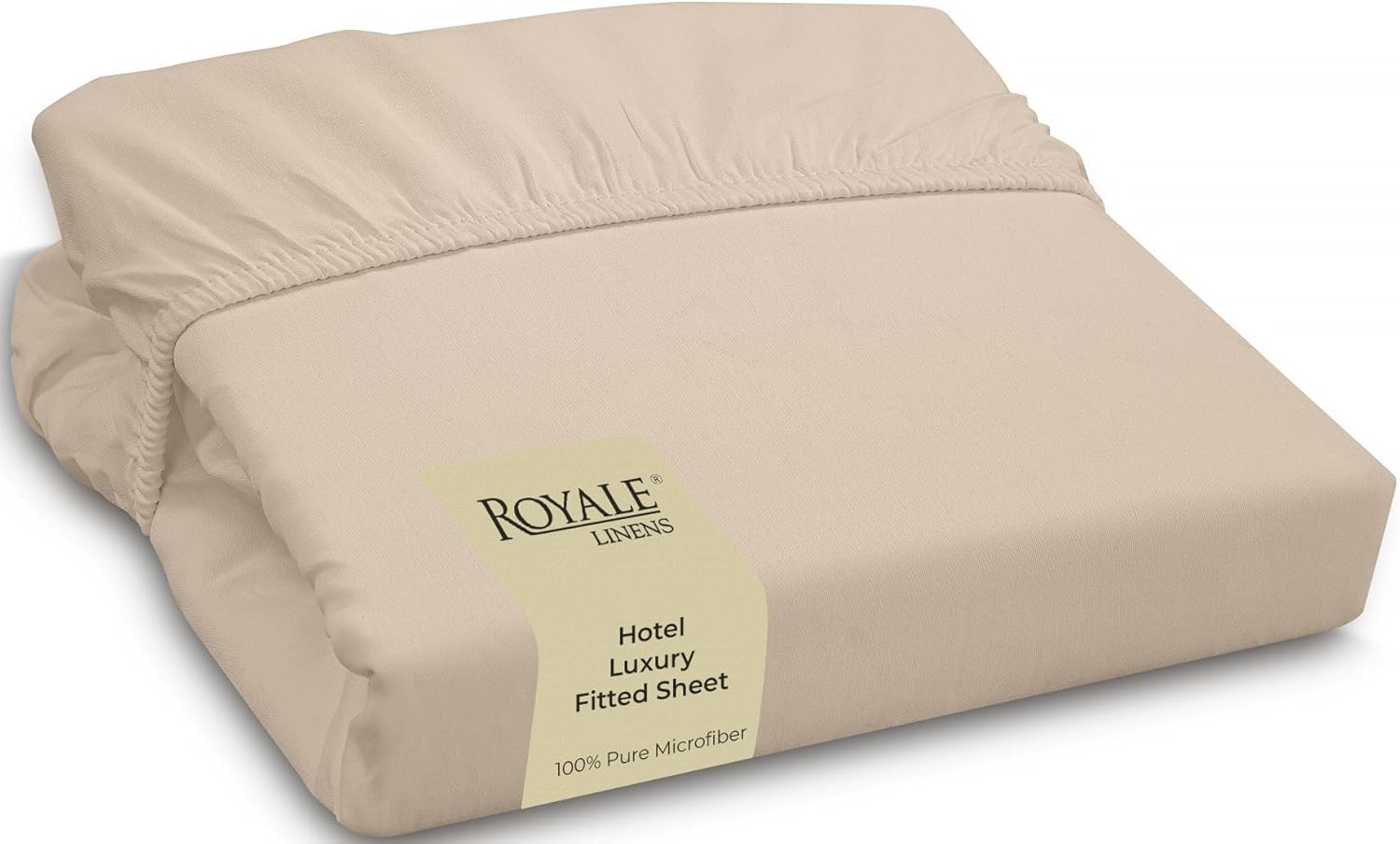 Royale Linens Fitted Sheet Queen - Brushed Hotel Quality 1800 Ultra-Soft Wrinkle & Fade Resistant - Bottom Sheet - Deep Pocket Stretches up to 16" - Fitted Sheet Only - Elastic Sheet (Queen, Black)
