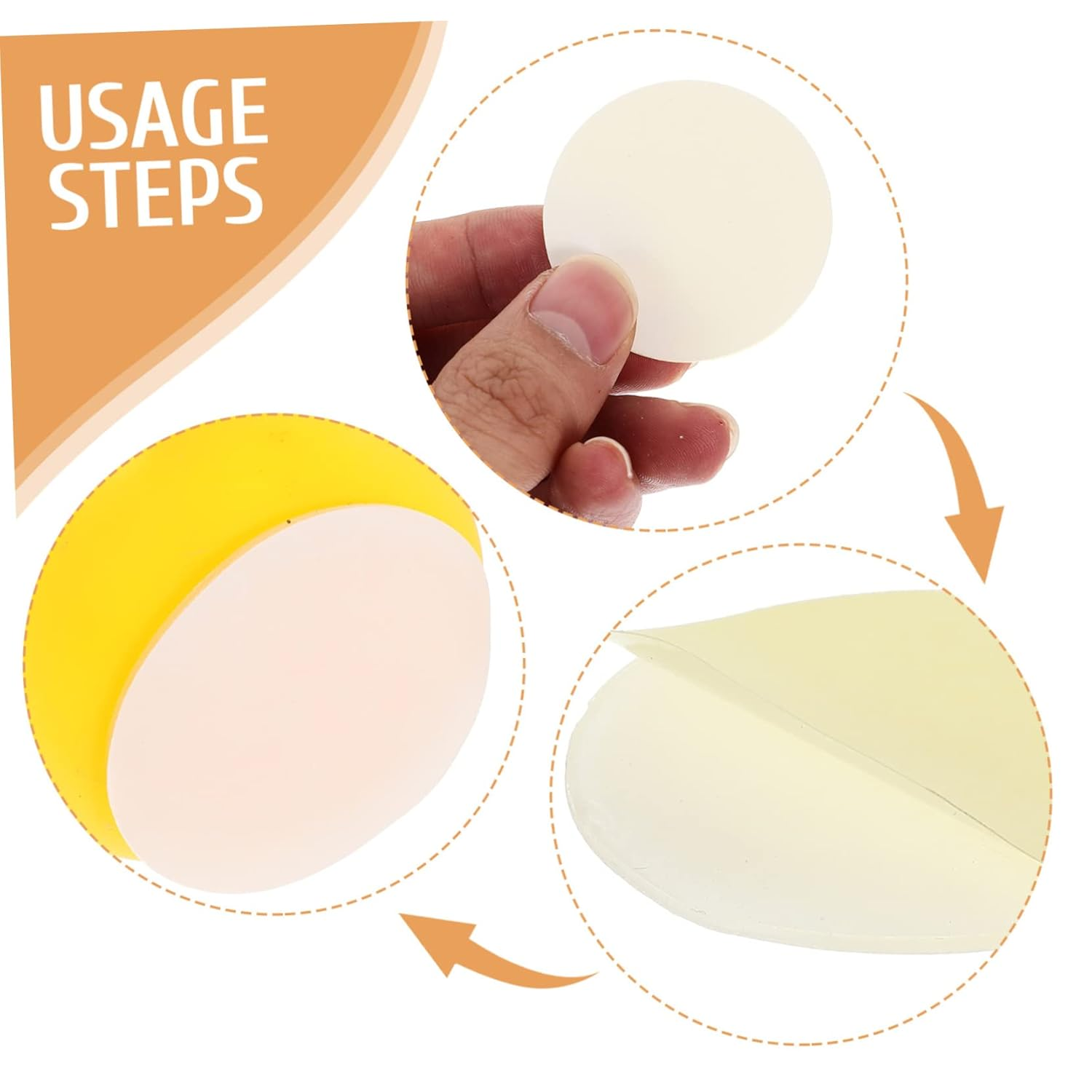 Operitacx 24Pcs Self-Adhesive Double Sided Mounting round Stickers Little Yellow Base Film Easy to Apply for Home Car Decor image number 3