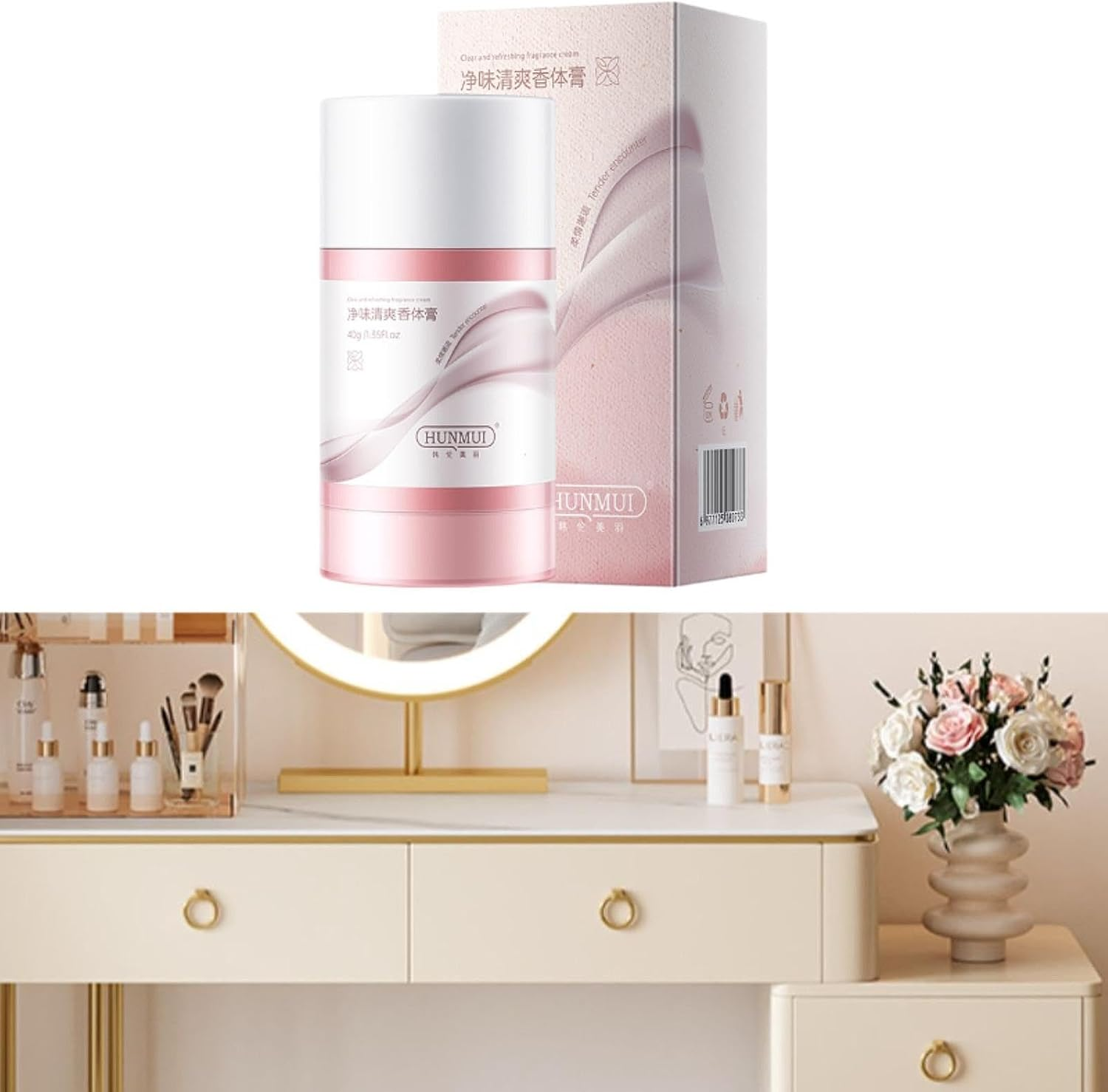 Kokiya Solid Perfume Bar, Solid Fragrance Deodorant 40G for Women, Fresh under Arms Mild Non Irritating Portable, Pink image number 3