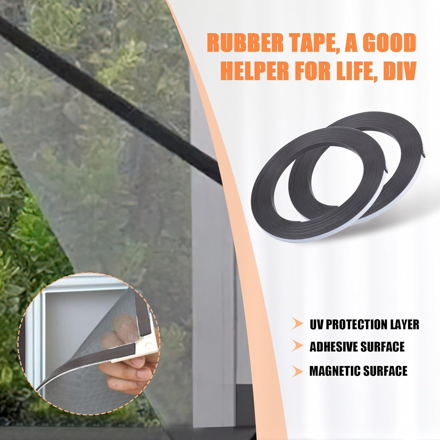 Magnetic Tape, Flexible Self Adhesive Magnetic Strip, 0.39'' Wide X 32 Ft Long Sticky Magnets for Whiteboard Art Projects, Perfect Magnetic Tape Roll for Craft and DIY Projects and Fridge Organization