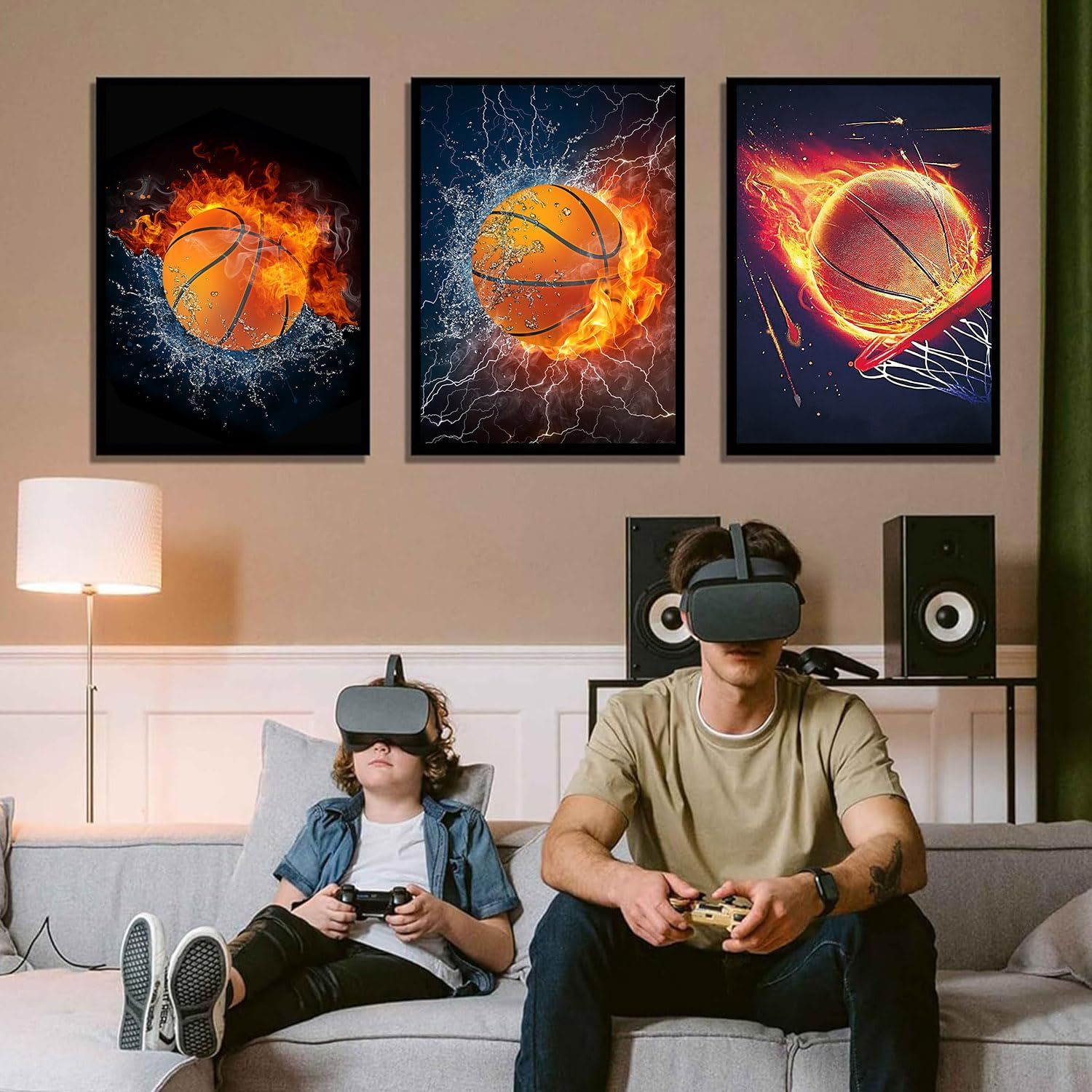 Canvas Wall Art - Basketball Sport Art, Motivational Poster Set of 3, 12X16 Inch Unframed for Boys Room, Gym, Teenage Boy Room Decor Gift image number 4