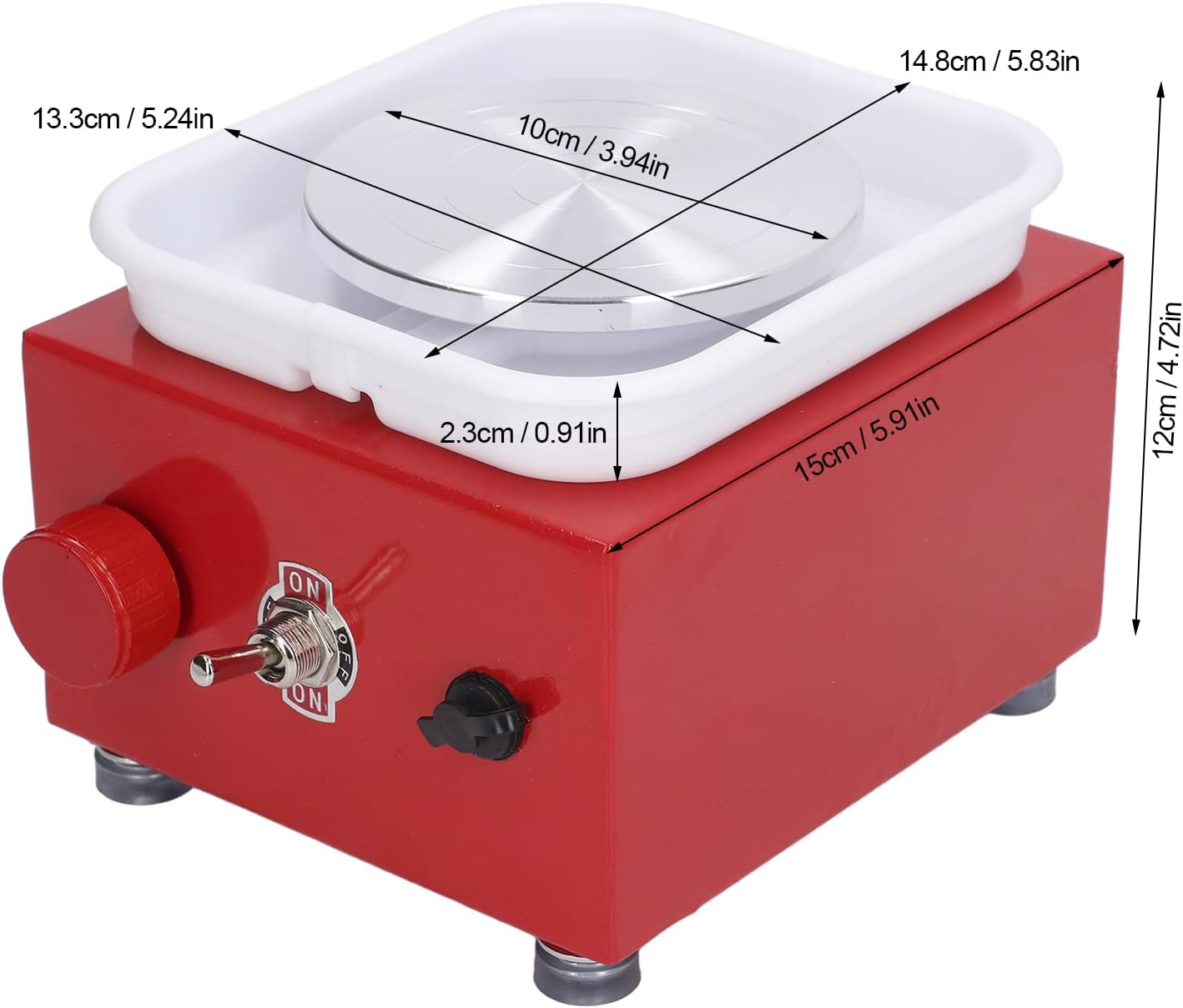 Kids Mini Electric Pottery Wheel Machine, 10Cm Adjustable Speed Stable Rotation Low Noise Safe Compact Space Saving Easy Operate Mini Pottery Wheel with Clay Tools for Home Use image number 6