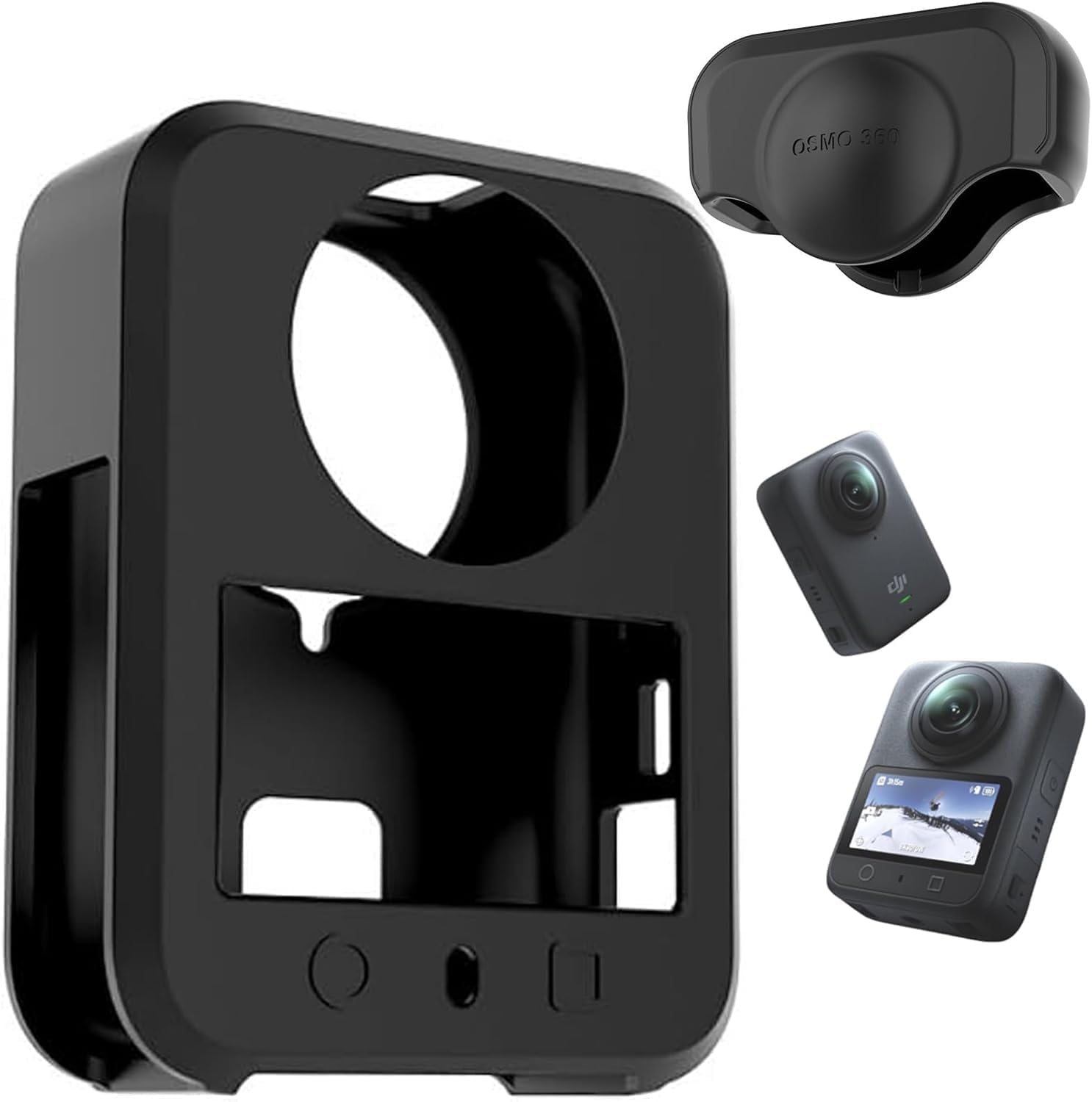 T Tersely Silicone Protective Case and Lens Cap for DJI OSMO 360, Sports Camera Body Frame Sleeve Accessories, Anti-Slip Anti-Scratch Protector Cover image number 5