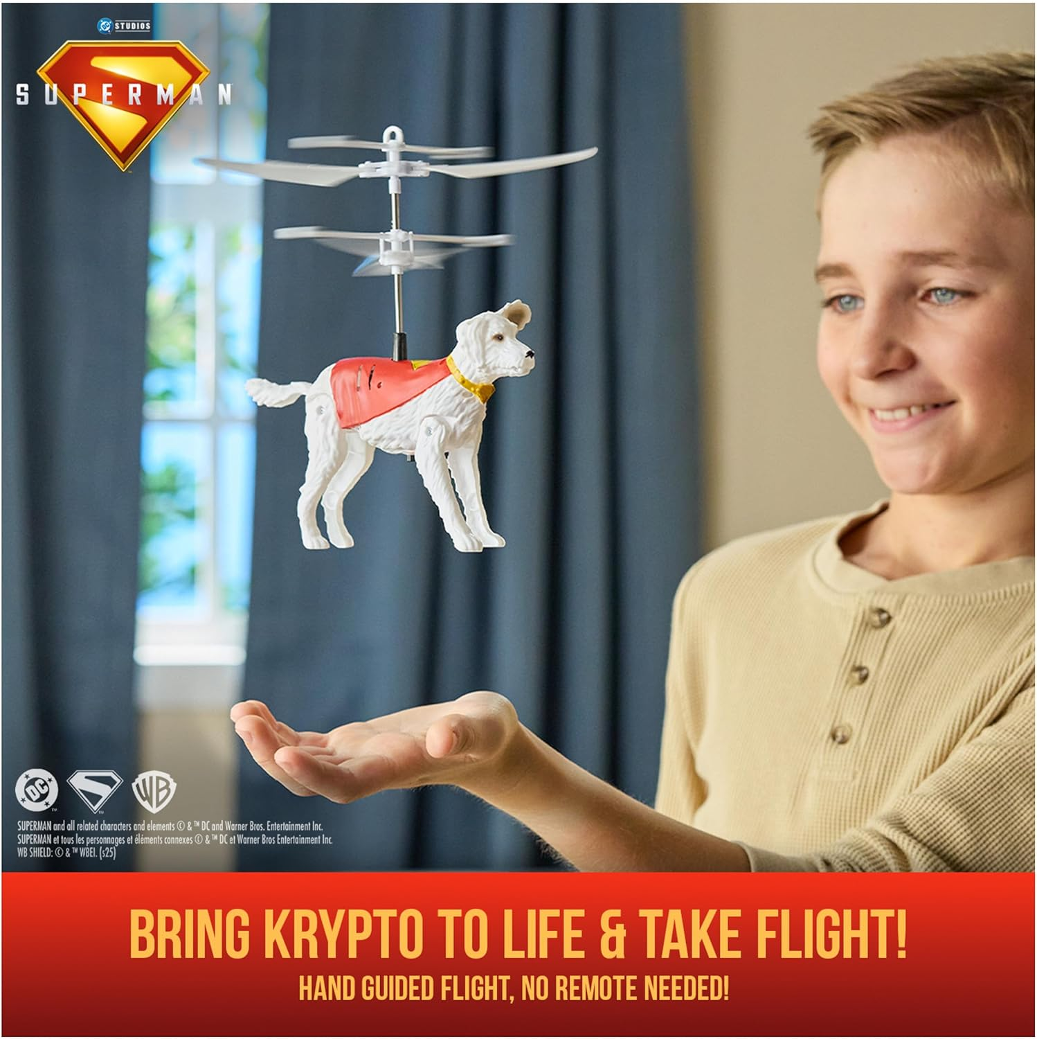 DC Comics, Superman up in the Sky! Flying Krypto, RC Toys and Remote Control Toys for Kids, 19-Cm Hovering Superdog, for Ages 4 and Up image number 5
