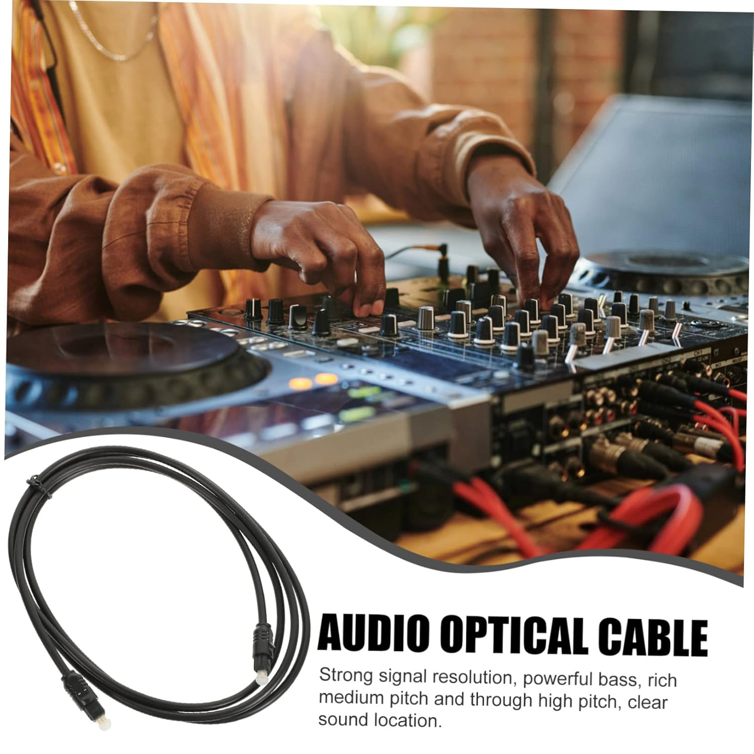 HOMSFOU 2Pcs 1.5M Optical Audio Cable Digital Optical Cable for Tv and Home Theater, Male to Male Fiber Optic Audio Cord Compatible with DVD, Cd, and Game Console Connections image number 1