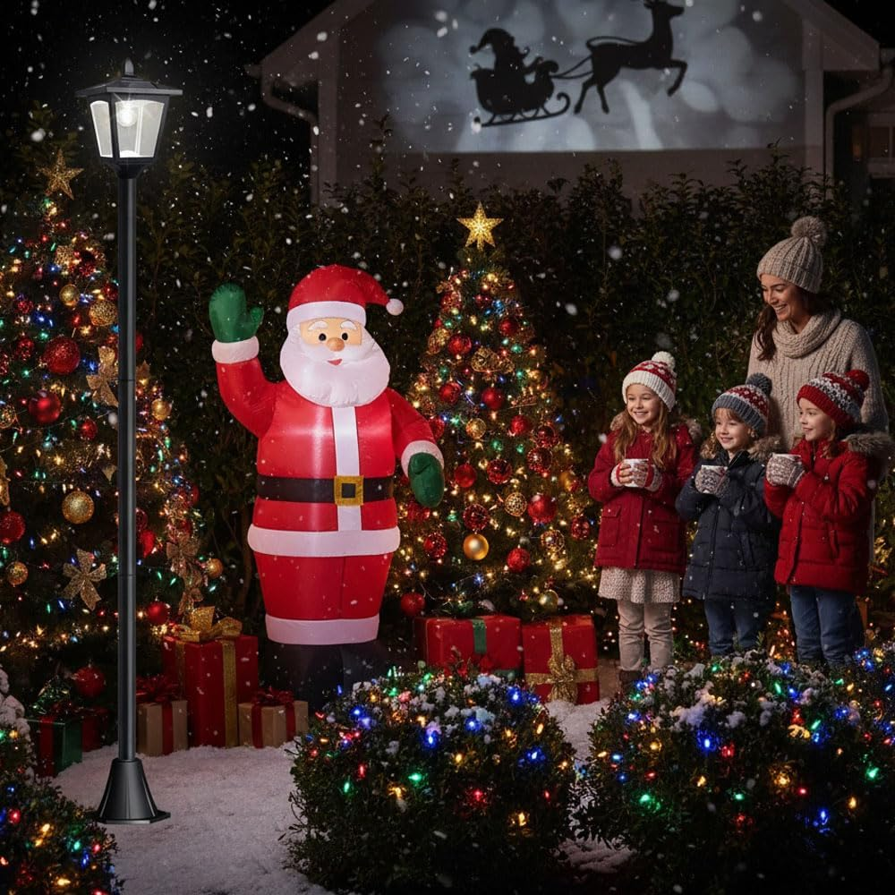 68&ldquo; Solar Garden Post Light with Motion Sensor, Waterproof LED Outdoor Black Lamp for Yard, Pathway, Driveway, Front or Back Door Area Lighting (1 Pack) image number 2