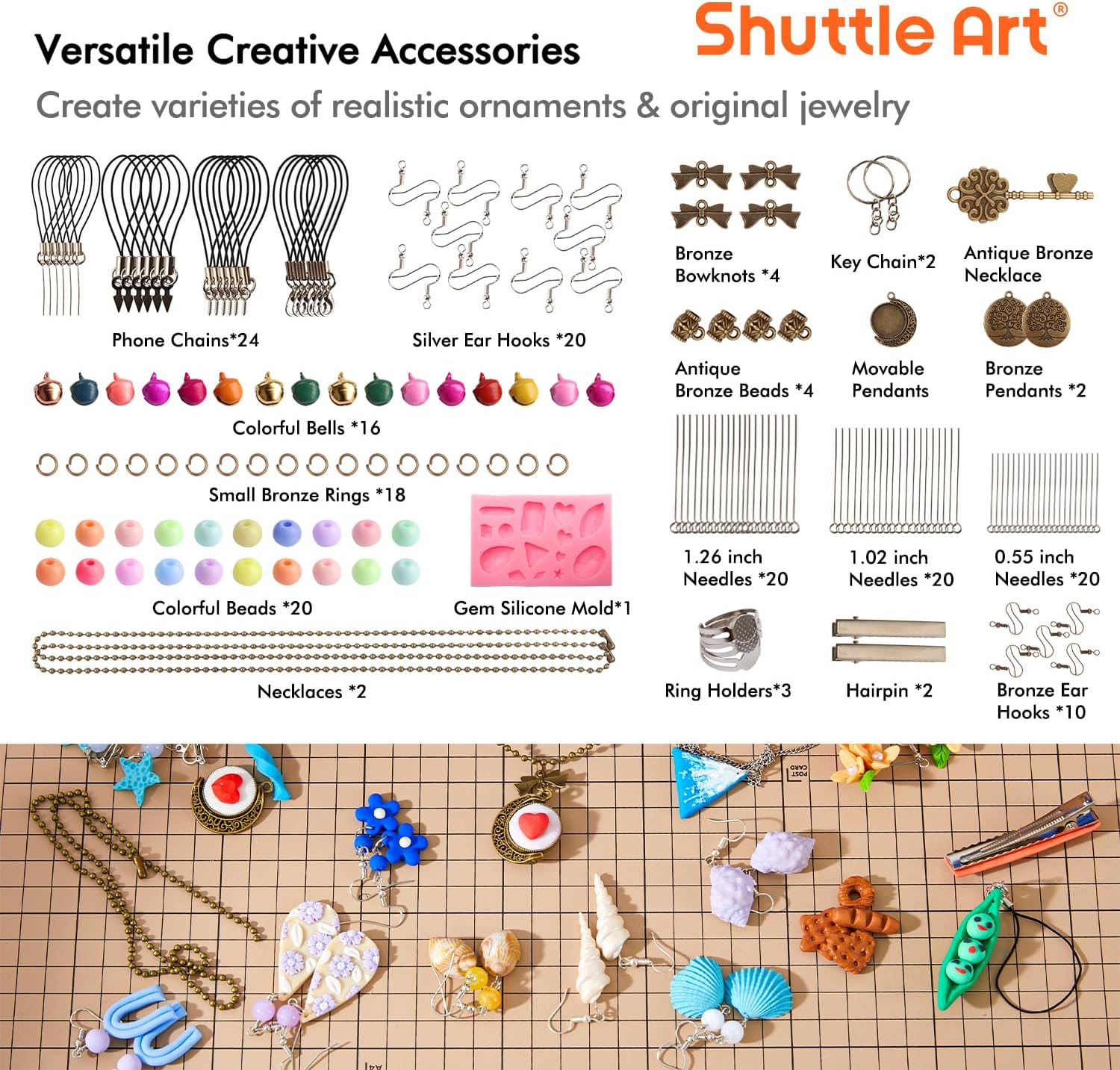 Shuttle Art Polymer Clay, 82 Colours Oven Bake Modeling Clay, Creative Clay Kit with 19 Clay Tools and 16 Kinds of Accessories, Non-Toxic, Non-Sticky, Ideal DIY Art Craft Clay for Kids Adults image number 4