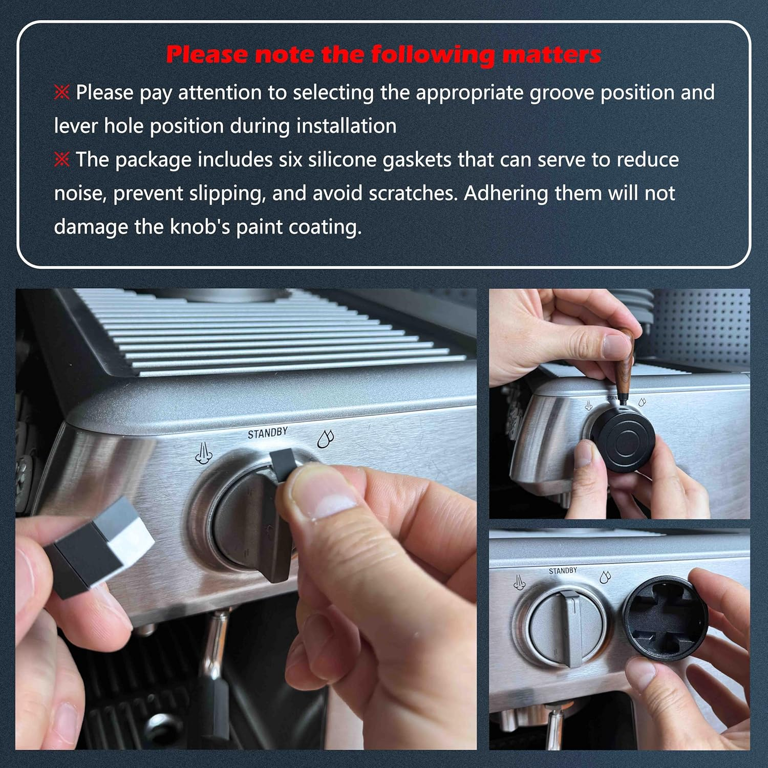 NEOUZA Espresso Machine Upgraded Steam Lever Compatible with Breville Sage Barista Expresso BES870XL BES875 BES876, Aluminum, Wood Handle (Silver) image number 4