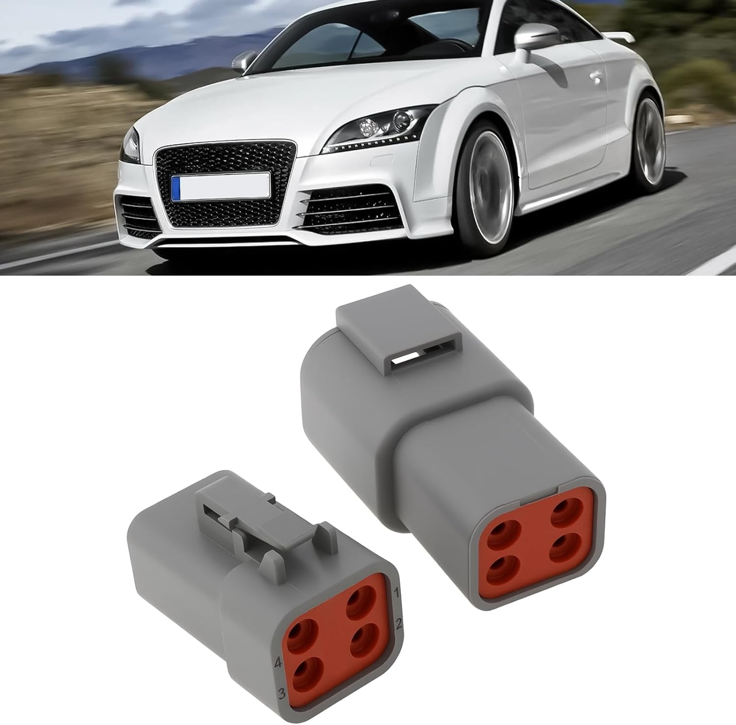 SING F LTD 2Set 4Pin DTP04-4P DTP06-4S Waterproof Connector Kit Compatible with Deutsch for Automobiles Motorcycles Trucks image number 6