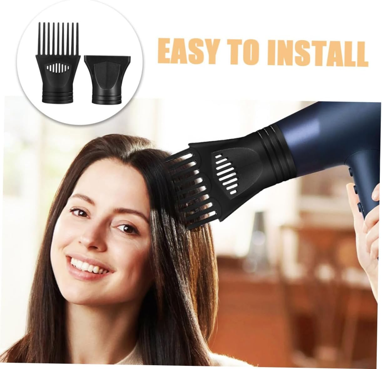 WOFASHPURET 6Pcs Universal Hair Dryer Nozzle Attachments for Professional Styling Compatible Most Blow Dryers Creative Hair Styling Tools Includes Diffuser and Concentrator Nozzles image number 2