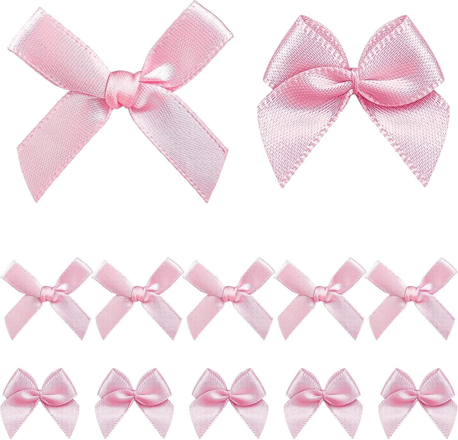 300Pcs Mini Pink Ribbon Bows, Small Pre-Tied Bows for Gift Wrapping, 1.5 Inch Satin Ribbon Bow Flowers for DIY Crafts, Birthday Party, Wedding Decor image number 6