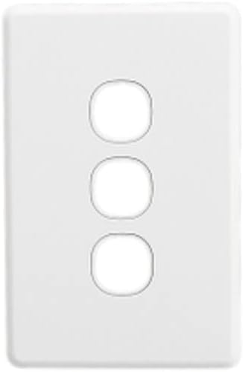 Clipsal C2000 Series 3 Gang Switch Grid Plate & Cover, White Electric