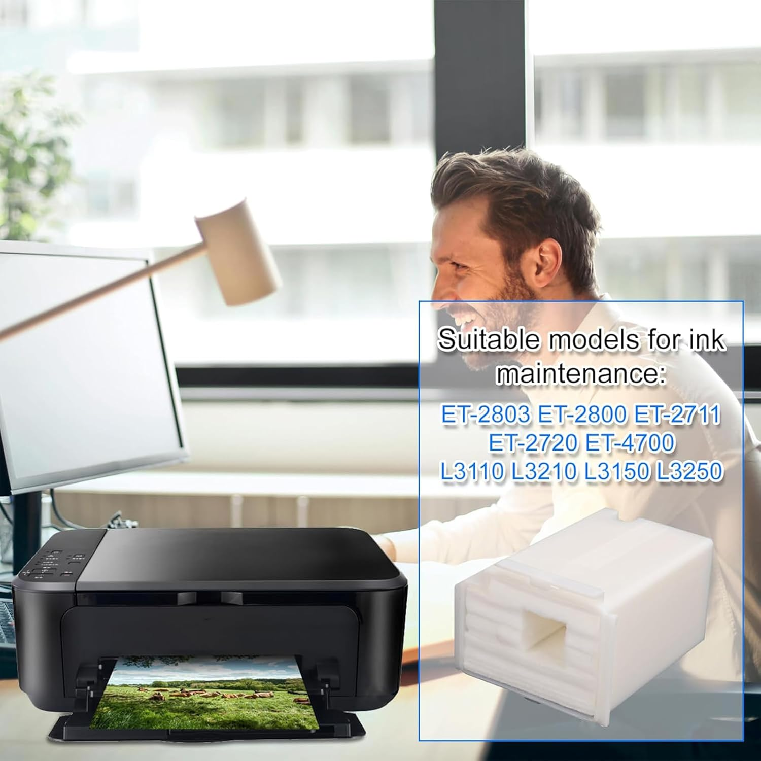 2-Pack Waste Ink Pad Replacement for EPSON Ecotank ET-2800, ET-2803, ET-4800, ET-2400, ET-2720, ET-4700, ET-2711, L3110, L3250, L3150, L3210 Printers - Absorbent Sponge Design