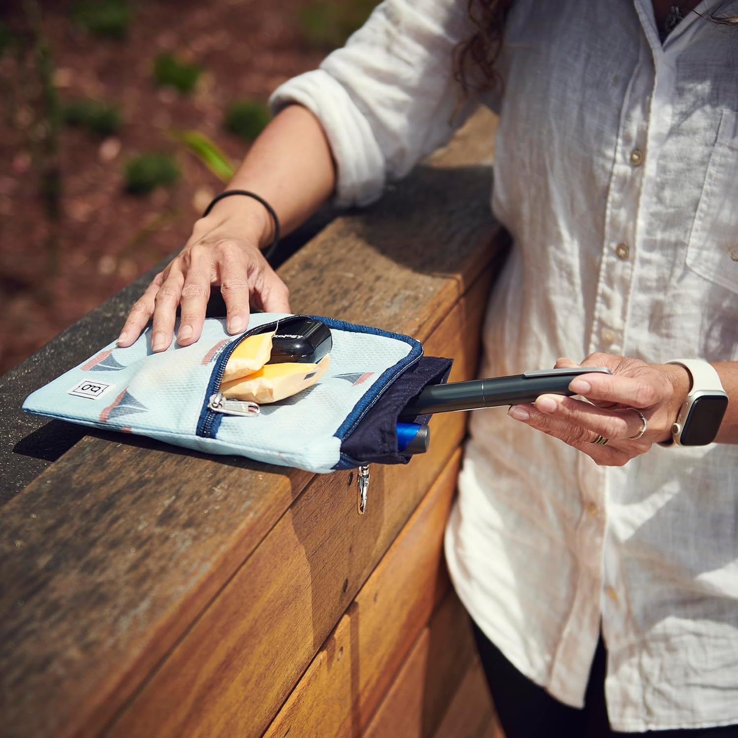 Glucology Insulin Cooler Wallet XL for 5 Pens &ndash; Keeps Medication Cool for 36+ Hours | Travel Essential with Front Pocket for Diabetes Supplies | No Ice or Batteries Needed | Zipper Wallet (Boats) - Red image number 2