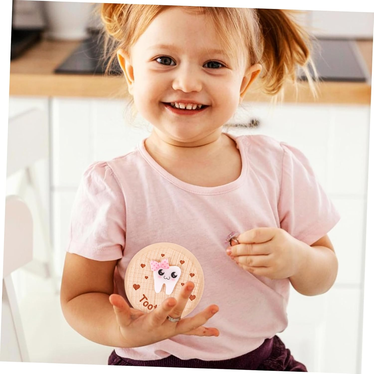 Wooden Tooth Box Kids Tooth Storage Box Small Wooden Keepsake Organizer for Boys and Girls image number 3