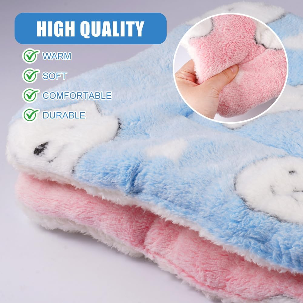 Pack of 2 Plush Bed for Small Animals, Soft Rabbit Bed, Fleece Guinea Pig Bed, Washable Guinea Pig Accessories for Rabbits, Guinea Pigs, Hamsters, Squirrel, Kittens - 35 X 27 Cm
