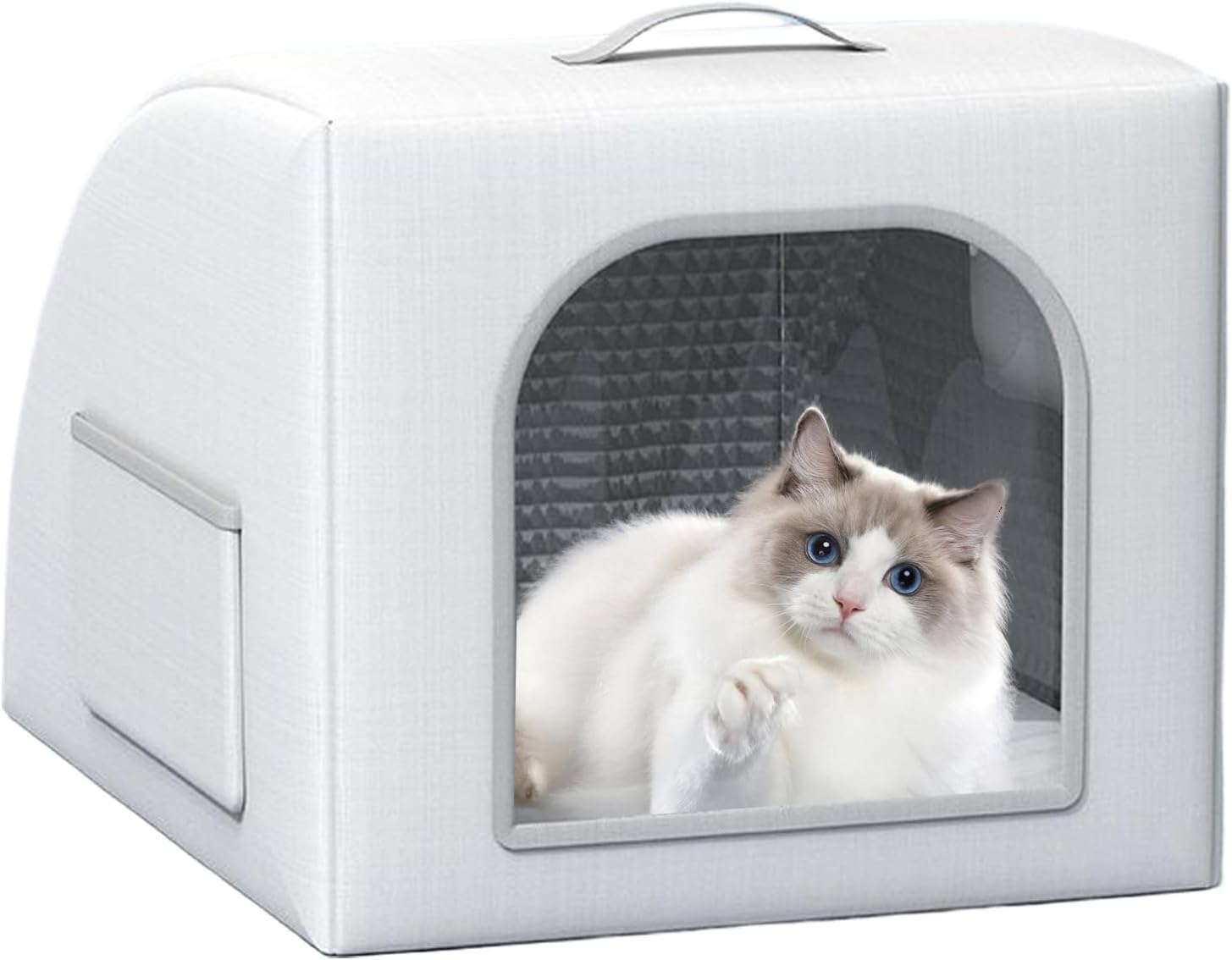 Cooling Outdoor Cat House | Foldable Cats Dogs Cooling House - Cushion Bed Portable Pet Cave Box Weatherproof with Ice Bags for Camping Beach Patio Travel Balcony image number 4