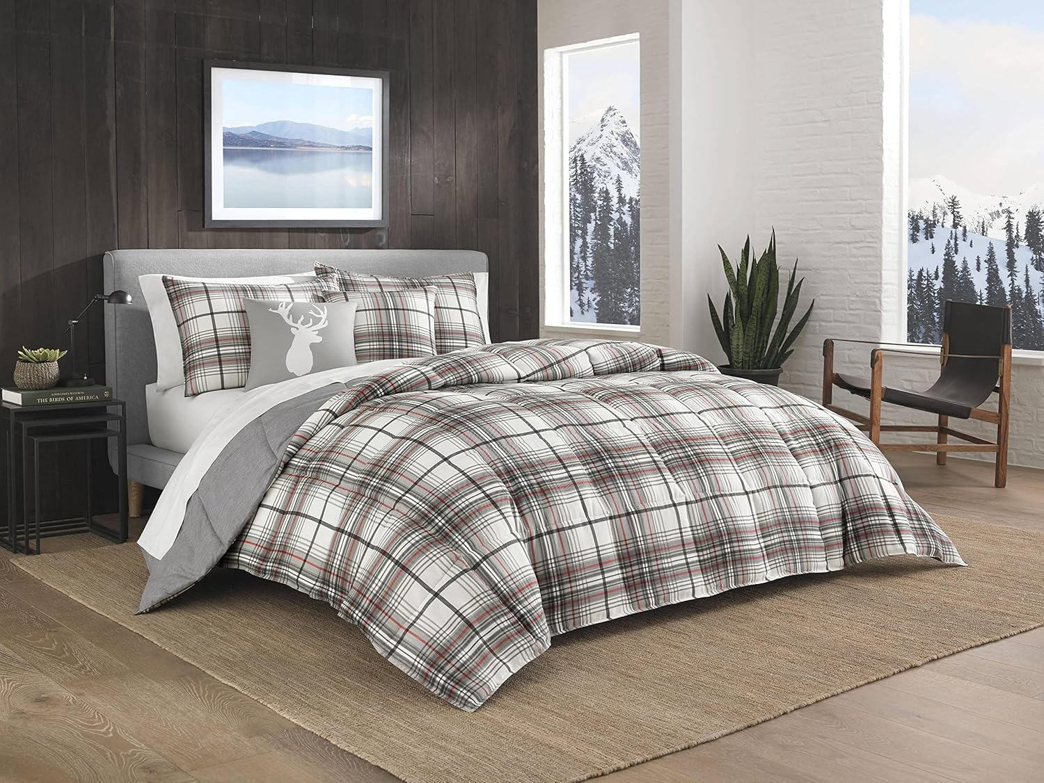 Eddie Bauer Alder Plaid Duvet Cover Set, King, Charcoal image number 5