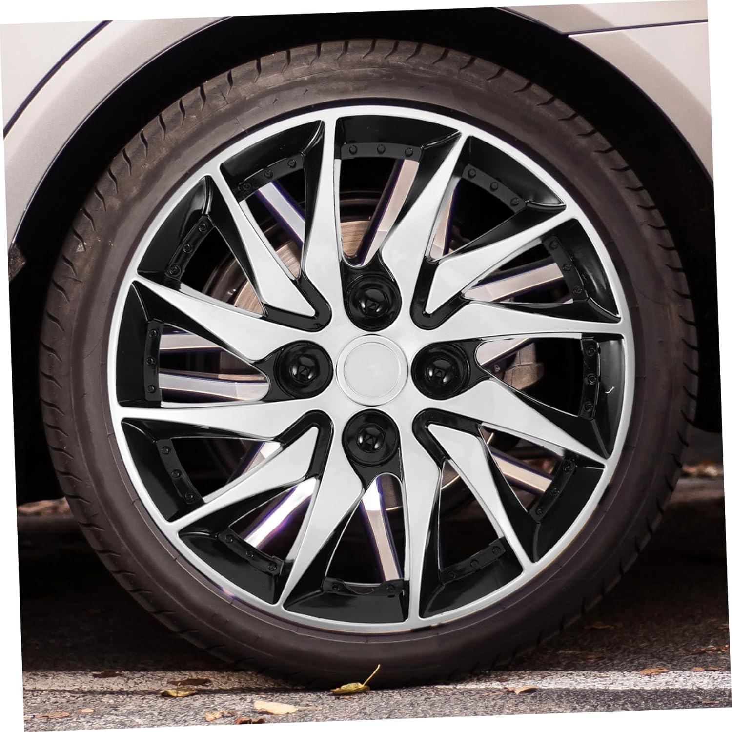 COMPUKAS Decorative Wheel Hub Caps for Car Stylish Automotive Wheel Cover for Fit Easy to Install and Clean Vehicle Appearance Custom Design image number 2
