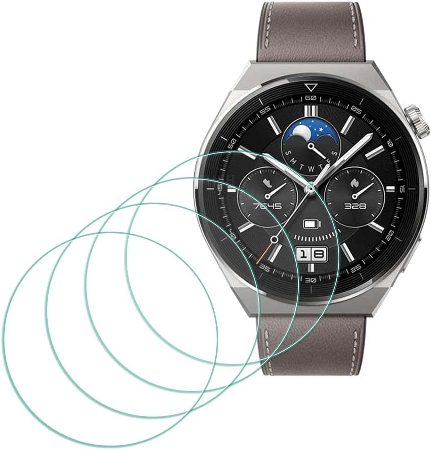 Screen Protector for HUAWEI Watch GT 3 Pro 46Mm [4 Pack], MTHGH Tempered Glass 9H Hardness Anti-Scratch Sensitive Touch Bubble Free Film Ultra-Thin Protective Cover image number 4