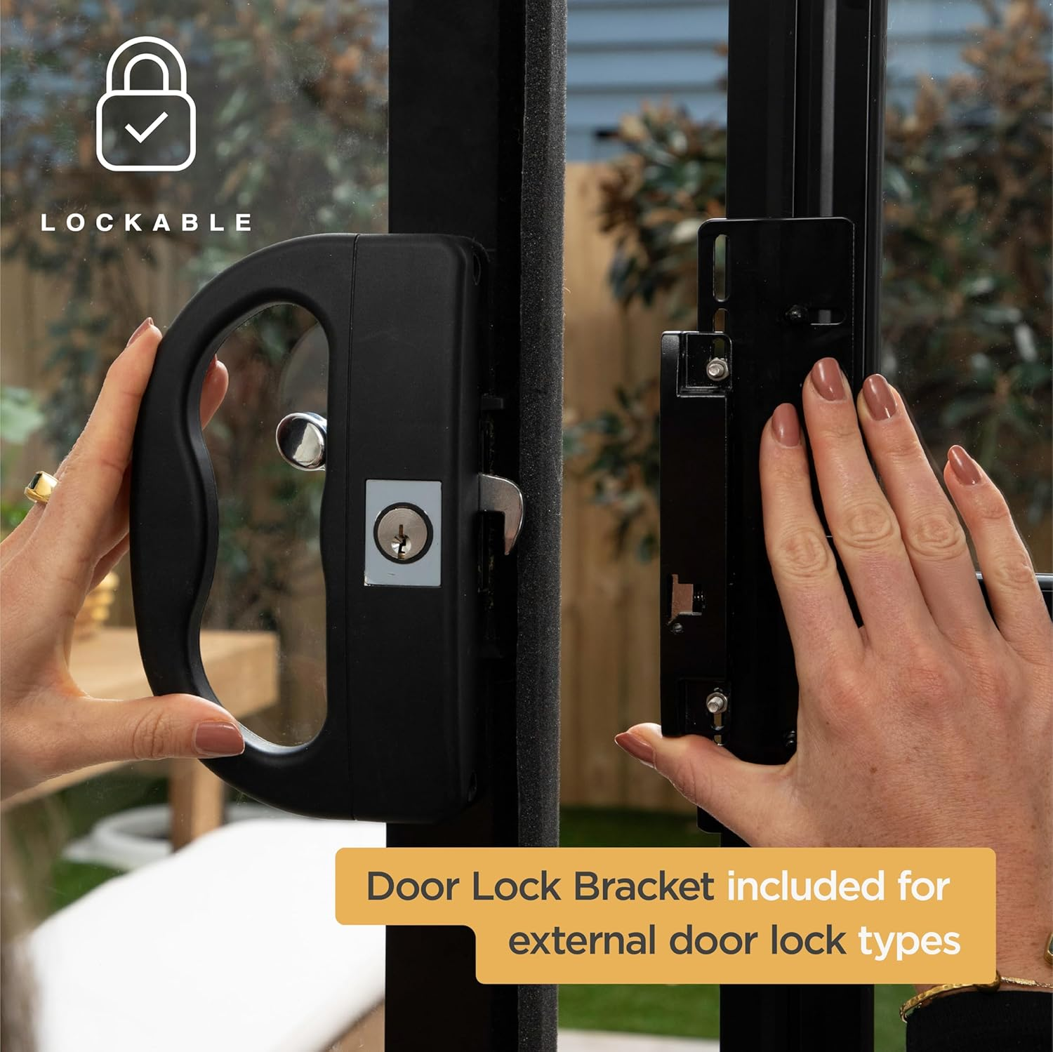 Large Black Glass Patio Pet Door image number 6