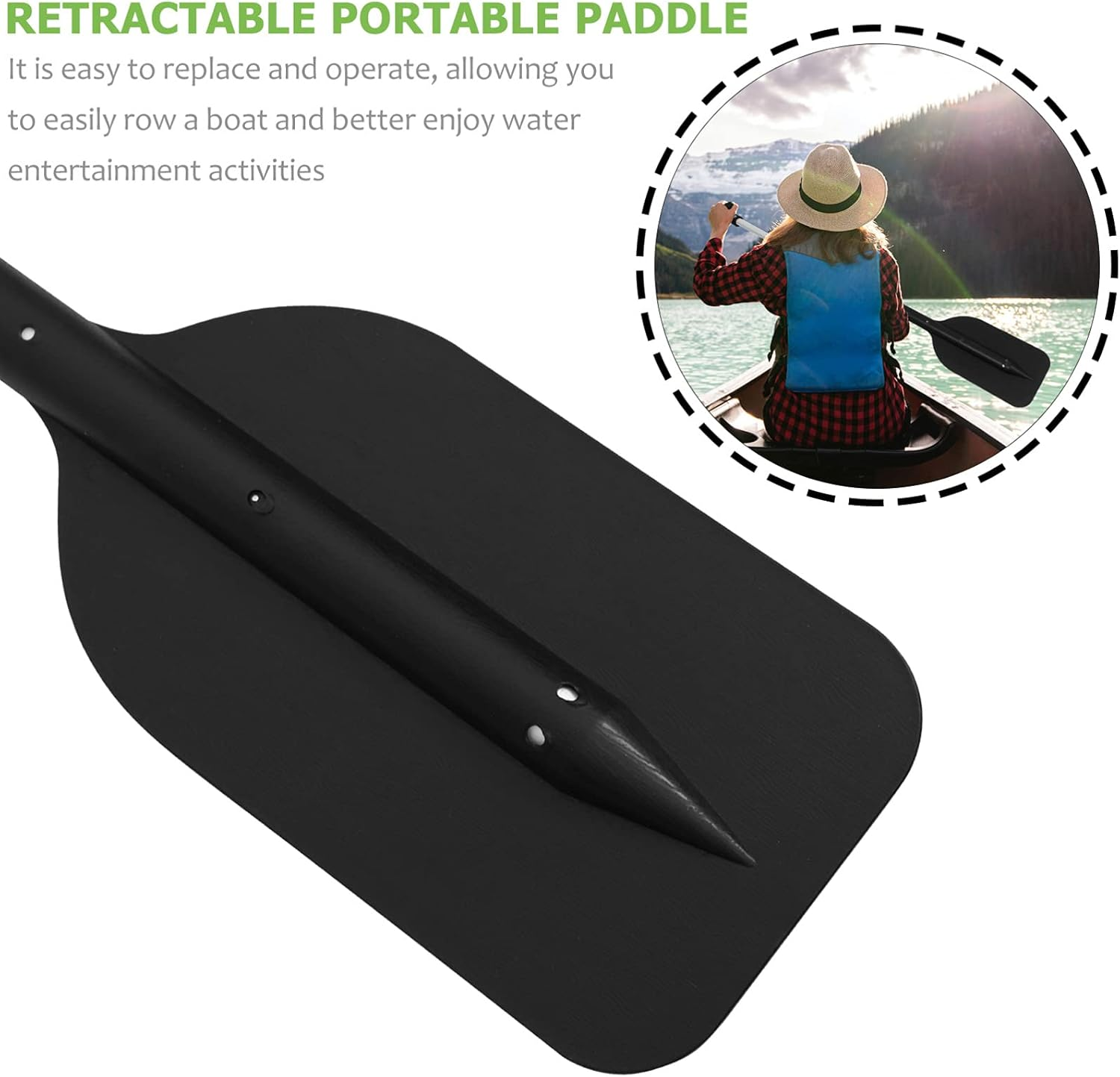 BESPORTBLE Outdoor Accessories Exercise Retractable Paddle Kayak Paddle Aluminum Alloy T- Handle Paddle Water Sports Telescopic Portable Paddle Adjustable Paddles 2Pcs (Black) Kayak Accessories