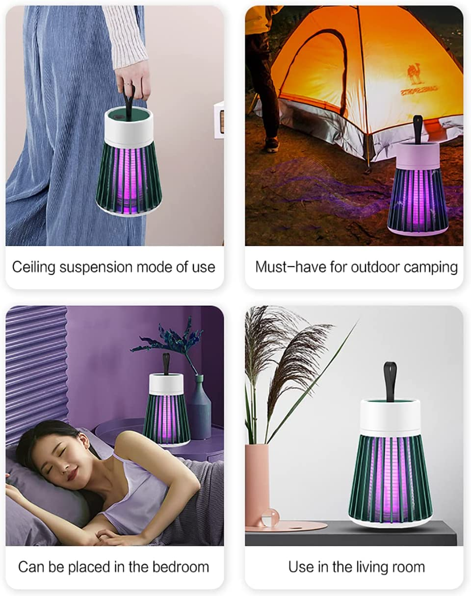 Uandhome LED Mosquito Catcher Lamp, Rechargeable Electric Mosquito & Fly Zapper Portable Indoor & Outdoor Mosquito Killer Lamp Bug Zapper Insect Repellent, Pest Control Trap image number 3