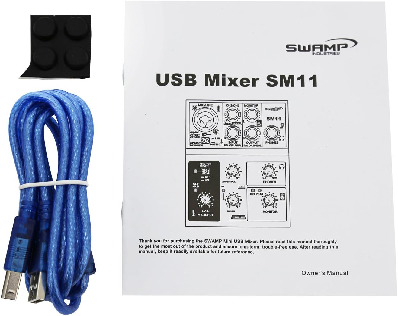 SWAMP 3 Channel Mixer Audio Interface - 1 Mic Preamp - USB Record/Playback image number 1