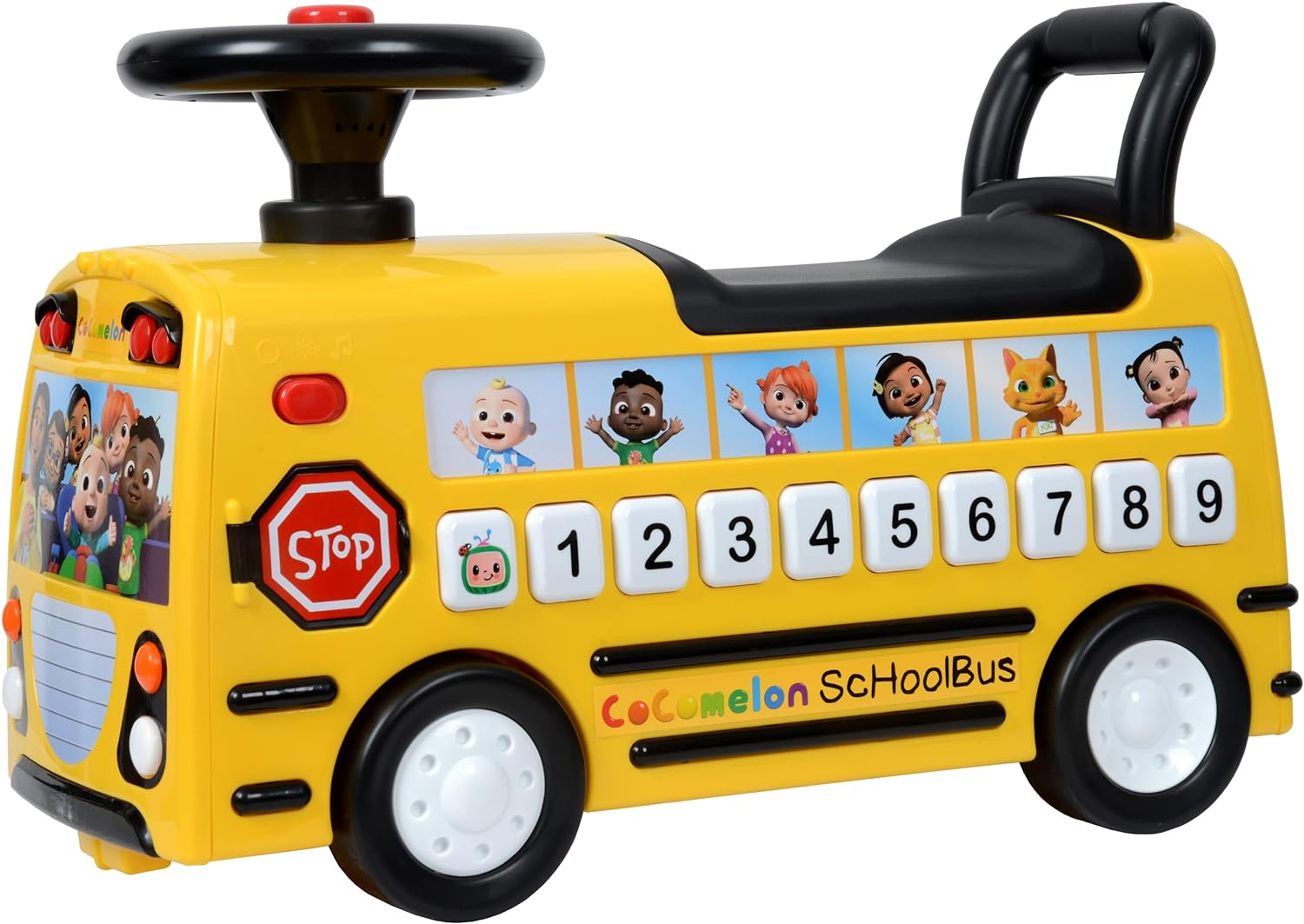 Headstart International Cocomelon Foot to Floor Bus Ride-On Toy with Music and Sounds, Yellow, 21319 image number 1