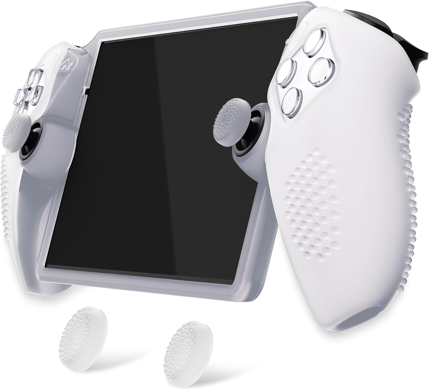 Playvital Design for PS Portal Silicone Protective Case with Thumb Grips &ndash; Enhanced Grip Comfort | Anti-Slip 3D Studded Design | Full Protection | Perfect Fit - Black