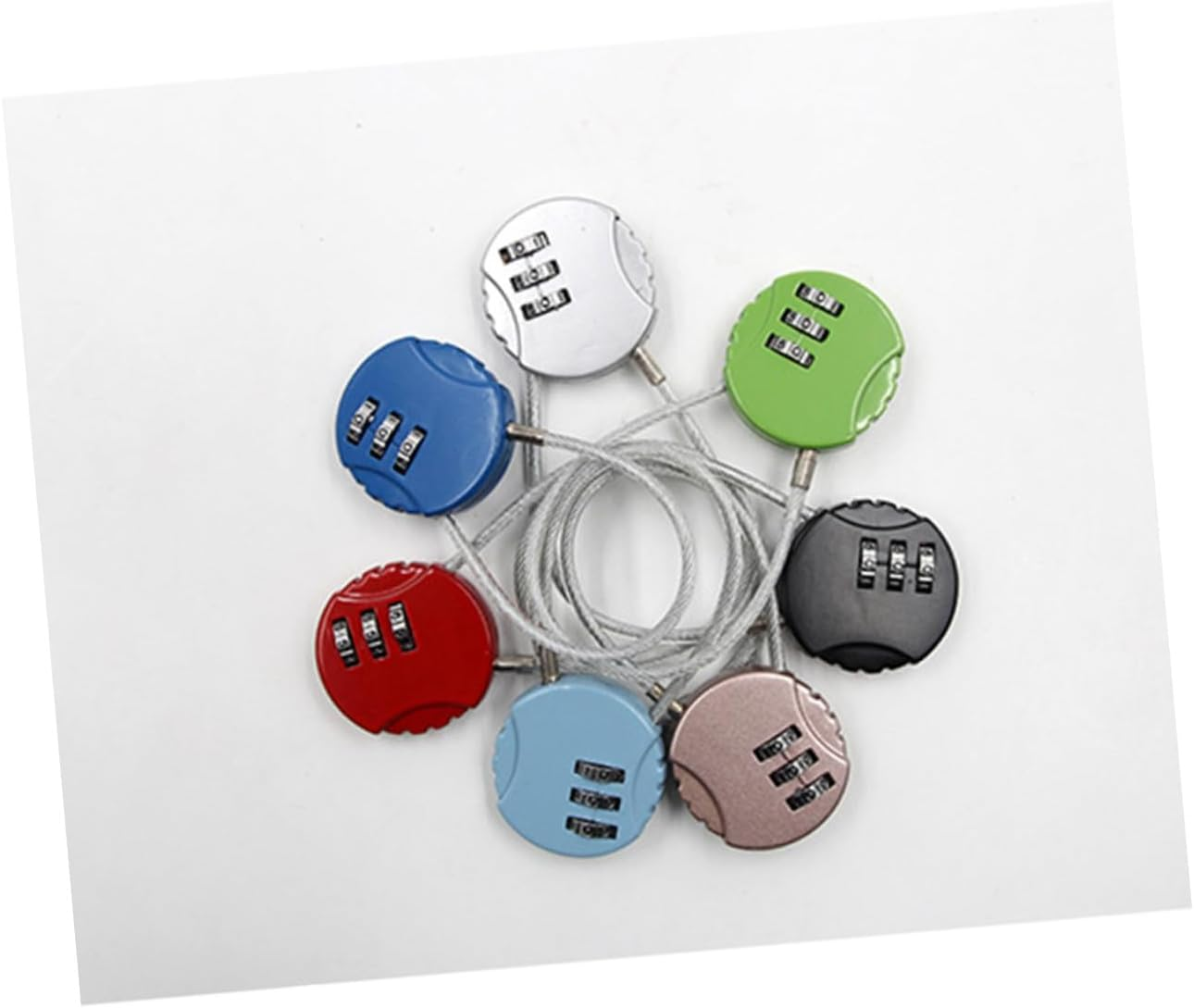 FIXOSHEE 2Pcs Steel Wire Dial Locks for Luggage and Backpacks Antitheft Password Suitcase Locks Multipurpose Outdoor Random Color Random Color image number 5