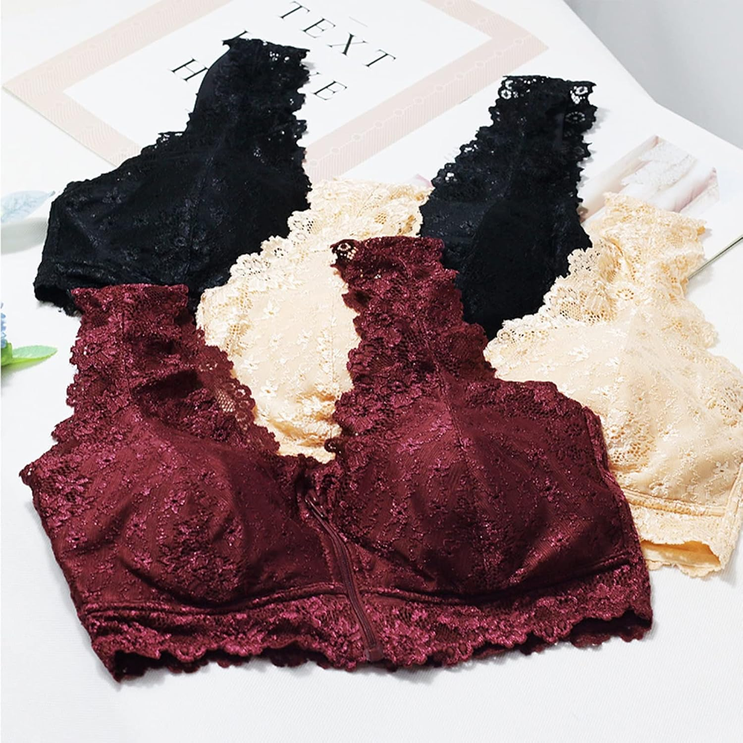 Front Closure Everyday Bra for Mastectomy Women Breast Prosthesis Wireless Post Op Pockets Bras with Removable Pads (Color : White, Size : Xxxl/Xxx-Large) image number 1