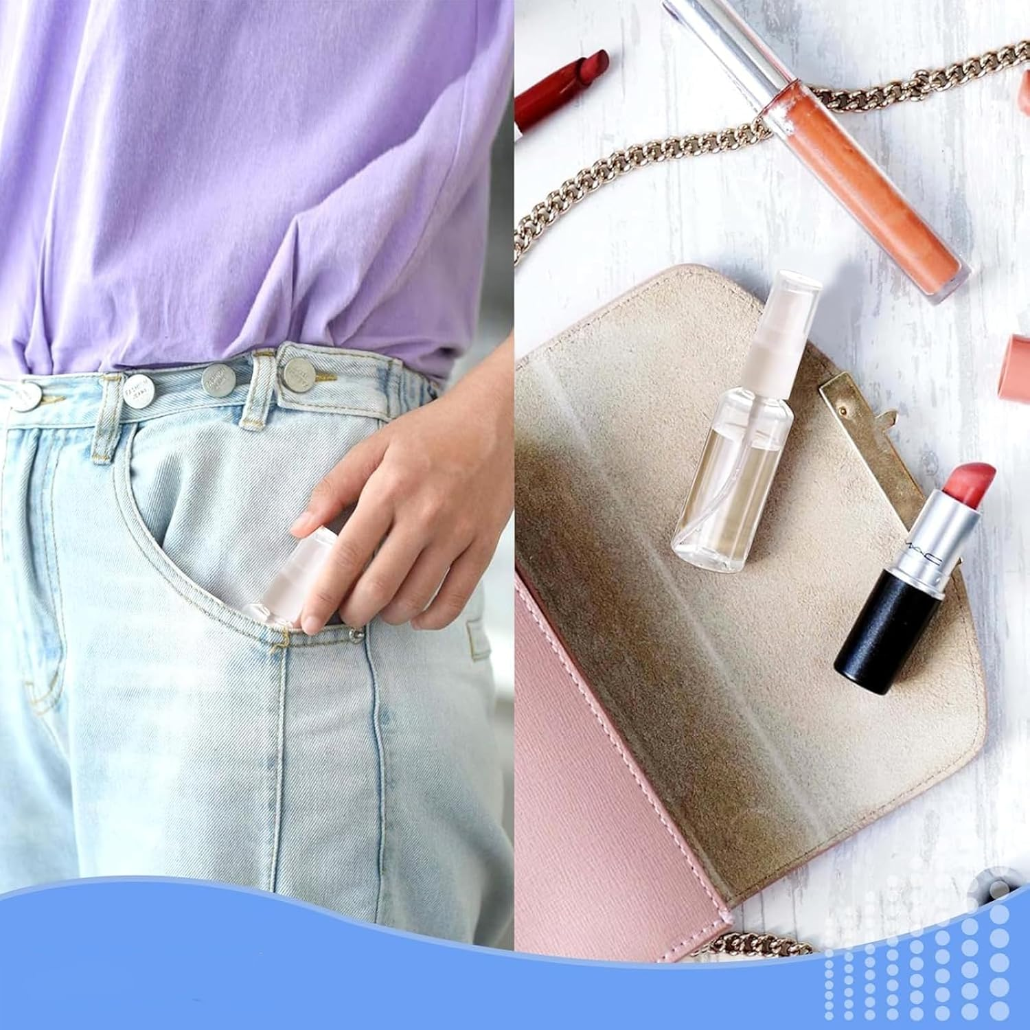 NOOYNOEO Spray Bottle, 4Pcs Small Spray Bottle, Spray Bottle, Mini Spray Bottle, Travel Spray Bottle, Empty Spray Bottle, Travel Makeup Skin Care Cleaning Use(20Ml 50Ml,With Tools) image number 1