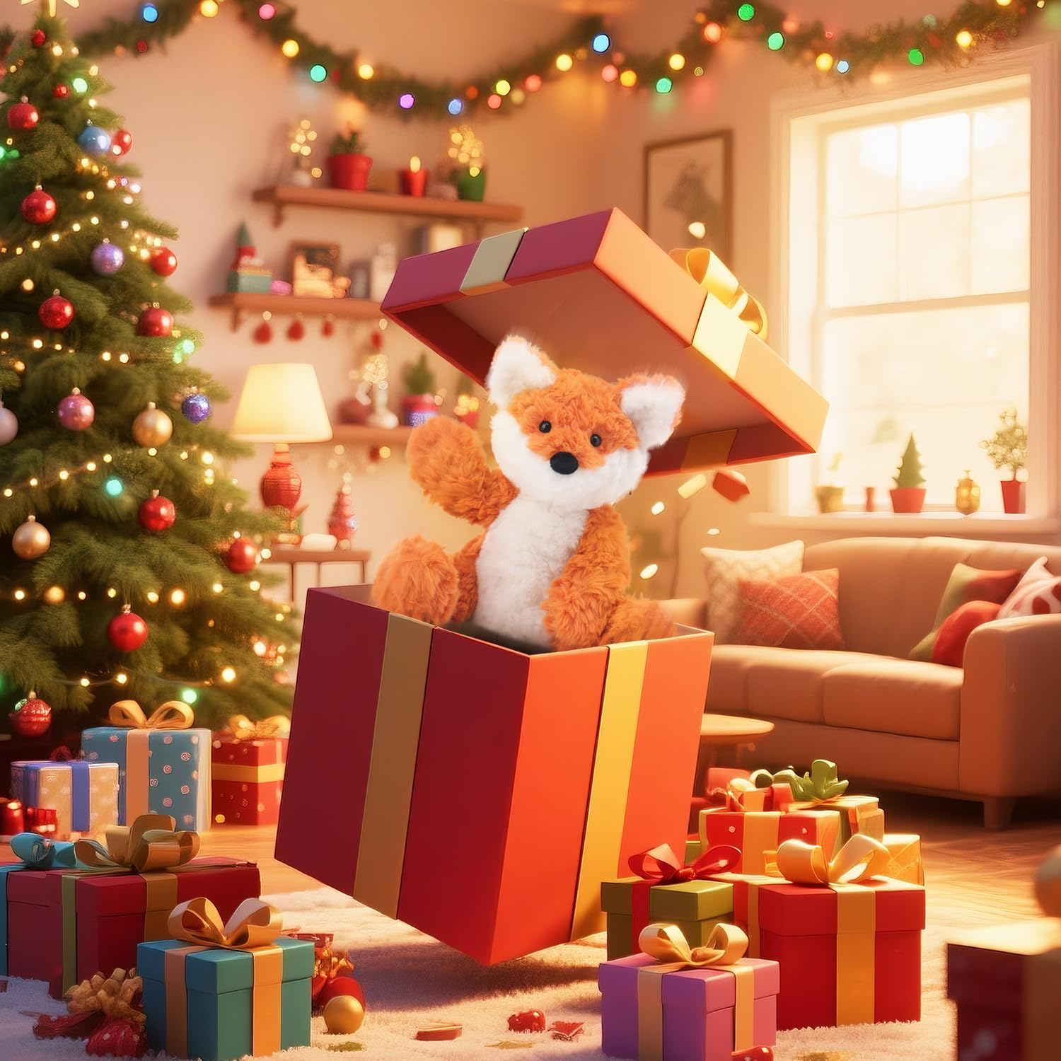 Apricot Lamb Toys Plush Yellow Fox Stuffed Animal Soft Cuddly Perfect for Child (Orange Fox,8 Inches) image number 6