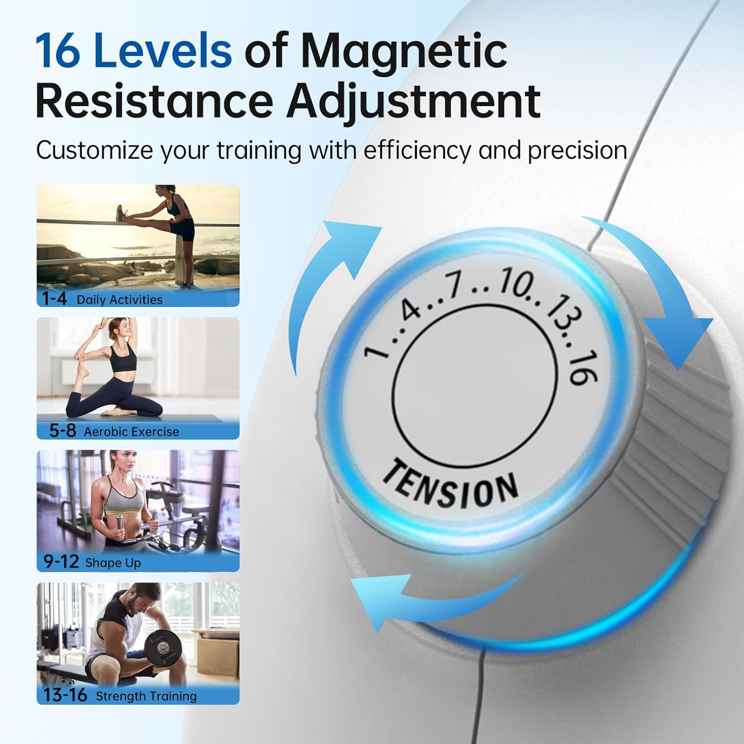 JOROTO Rowing Machines for Home Use,Magnetic Rower Machine 16 Levels of Resistance, 150Kg Weight Capacity with Bluetooth Monitor and Phone Holder image number 1