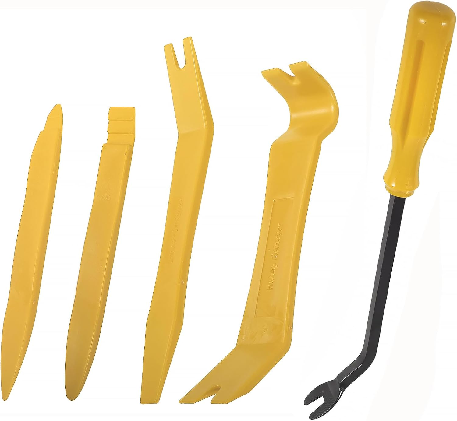 DIANN Auto Trim Removal Tool Set 5Pcs Plastic Pry Tool Kit Auto Trim Tool Prying Tool Car Door Panel Clip Revmoal Tool Fasteners Remover Yellow image number 1