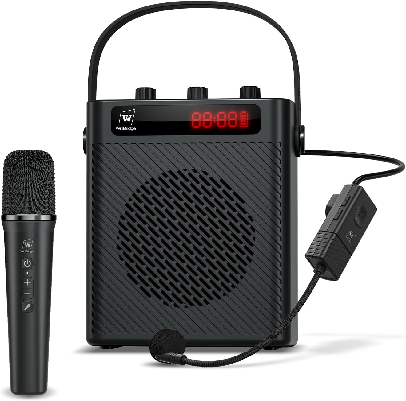 Winbridge 40W Portable PA Speaker System with Two Wireless Microphone, Wireless Voice Amplifier, Bluetooth Speaker and Microphone, Megaphone for Teachers, Presentation,Outdoor Activities Etc, S95 image number 6