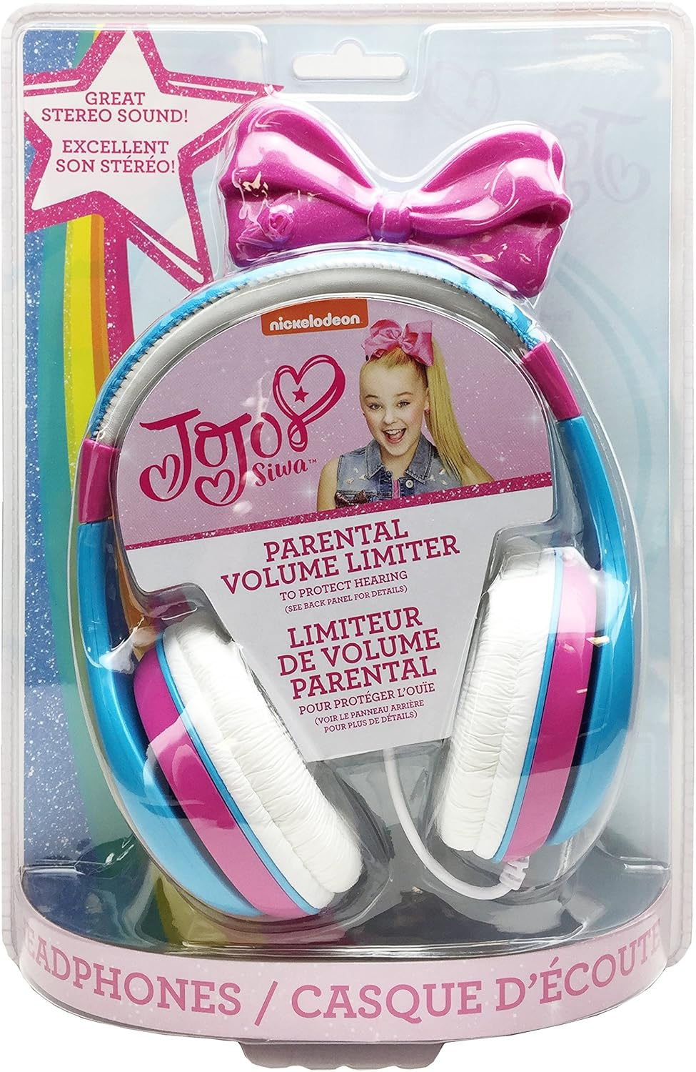 Jojo Siwa JJ-140.FXV8 Super Cute Youth Headphones - Volume Limiting (Blue/Pink) image number 6
