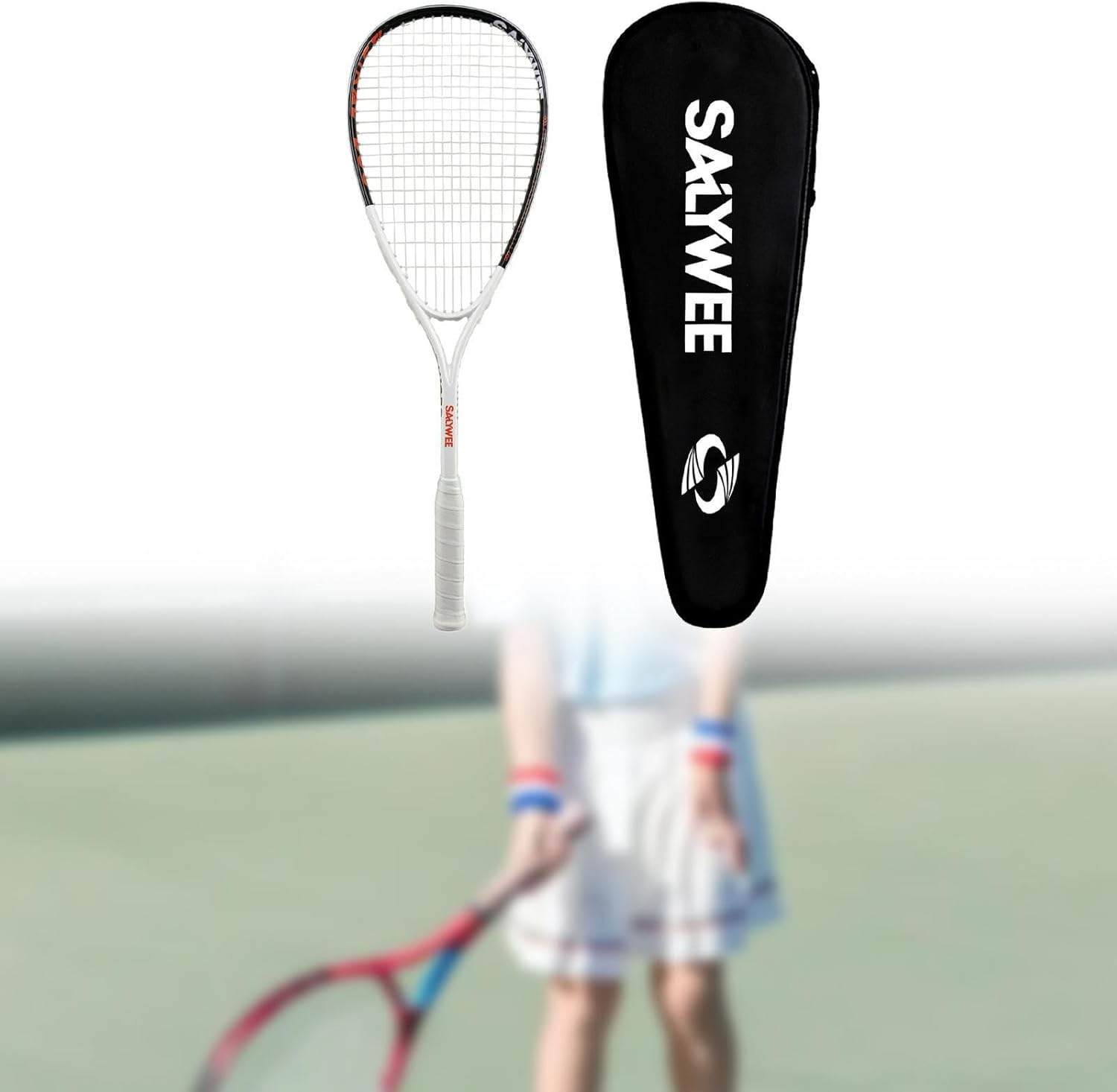 CAQYPVH Carbon Fiber Squash Racket, Squash Training Paddle, Outdoor Teardrop Squash Racket image number 6