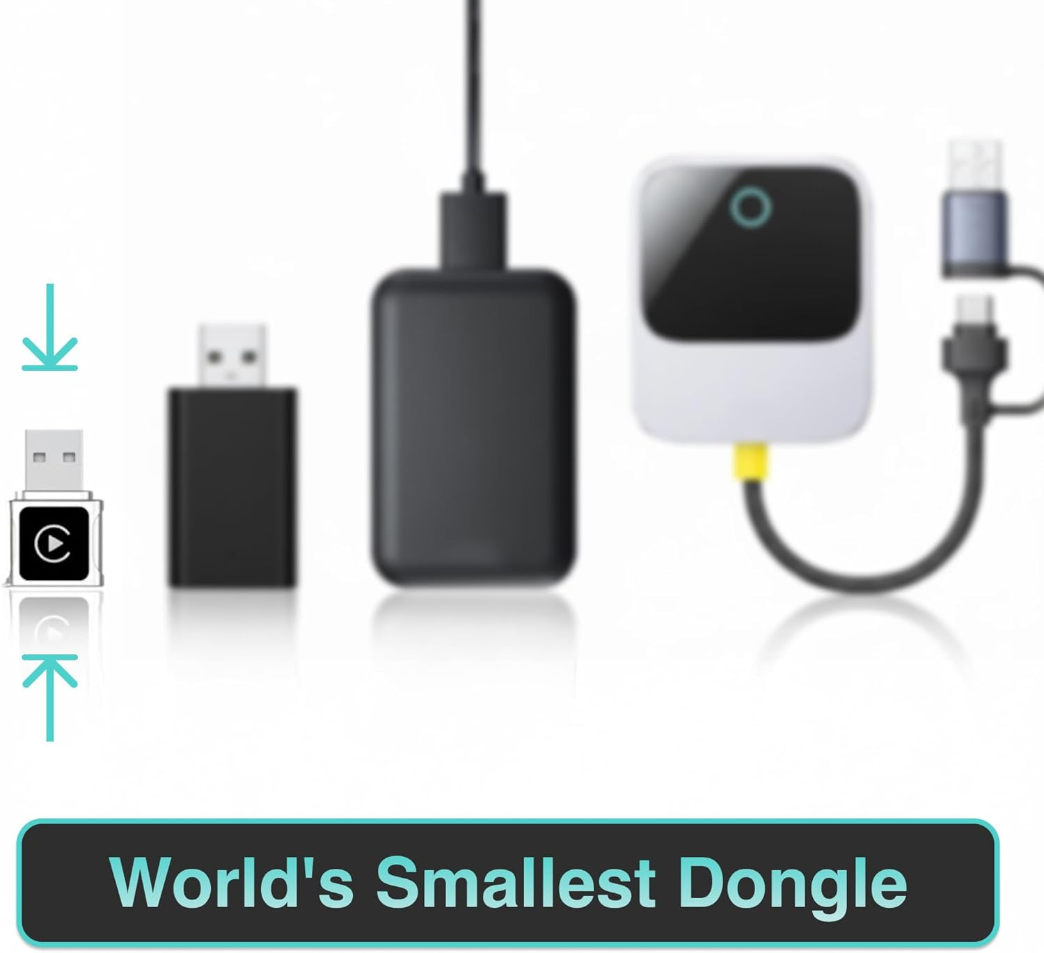 Laser Wireless Carplay Android Auto Micro Dongle &ndash; World&rsquo;S Smallest Adapter with Fast A7 Chip, Dual Wifi Bluetooth, Plug & Play, Siri Google Voice Assistant, USB-A & USB-C Support image number 2