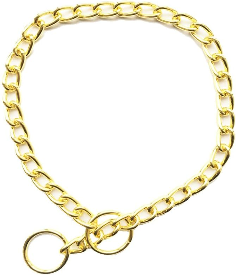 Adjustable Metal Pet Collar and Necklace Coated Chain Dog Collar (Golden, 3.0Mm*55Cm) image number 2
