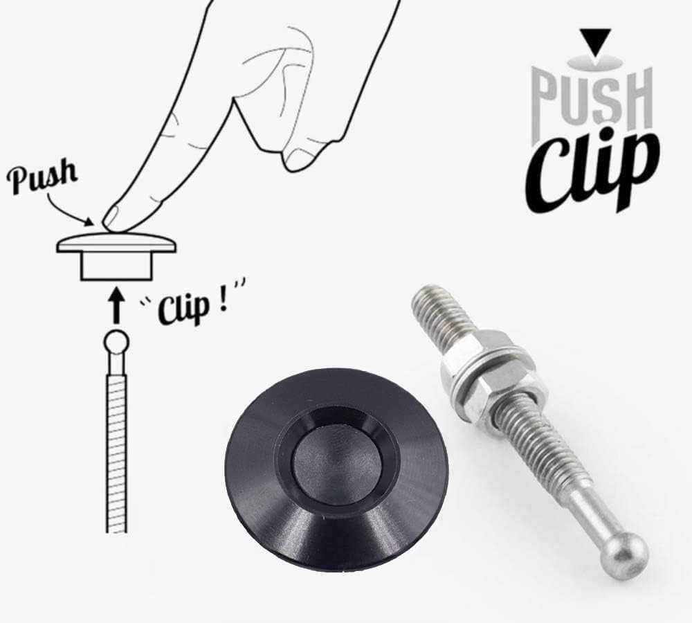 4Pcs Universal Vehicle Hood Pins, Universal Aluminum Vehicle Hood Pins-Quick Release Lock Latch Bumper License Plate Lock Clip Push Button Bonnet, Push Button Bonnet Kit ﻿ image number 1