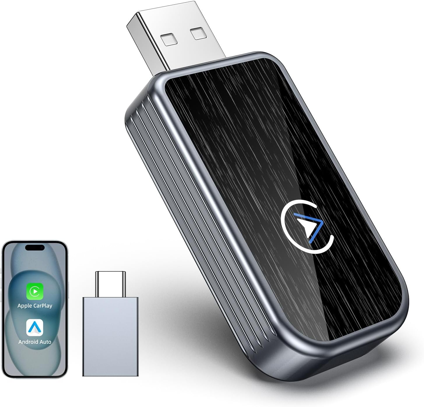 Wireless Carplay & Android Auto Adapter &ndash; Plug & Play USB Dongle for Factory Wired Systems (2017+ Cars) | Iphone/Ios 10+ & Android 11+ | Auto-Reconnect & OTA Updates image number 3