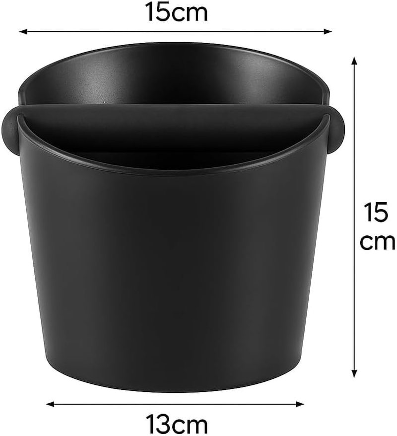 Extra‑Large Matte Black Coffee Knock Box, Espresso Knock Box,15 X 15 X 13 Cm,Silent Shock‑Absorbing Rubber Bar,Stable Non‑Slip Base,Premium Wooden 6‑Needle Distribution Tool Gift,Coffee Grounds Bin image number 6