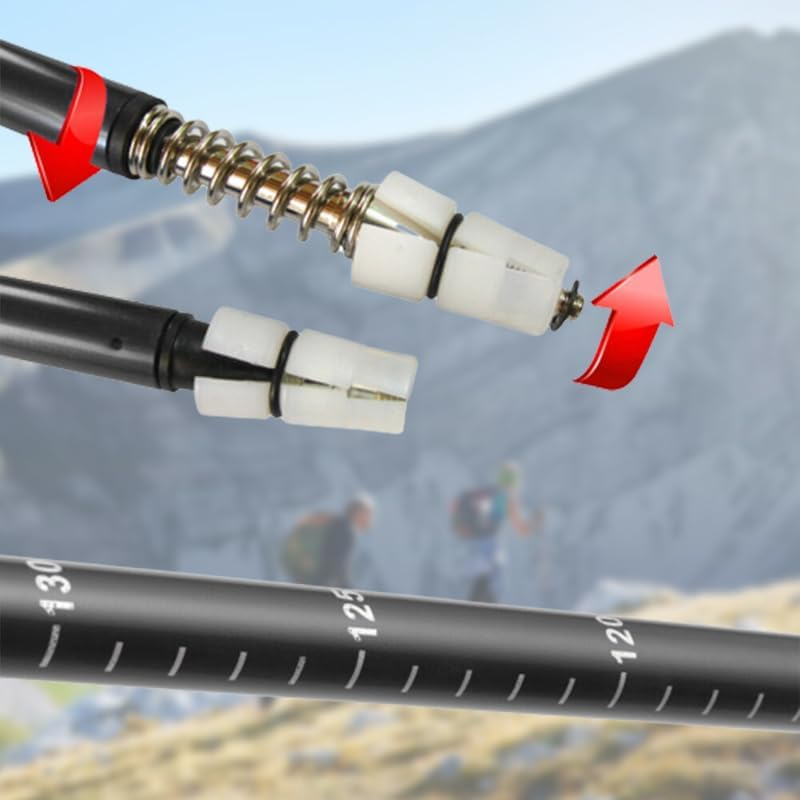 Leona Co Ultralight Travel Trekking Poles, Aluminum Collapsible Hiking Poles, Walking Stick, Walking Poles for Men and Women Camping Gear image number 3