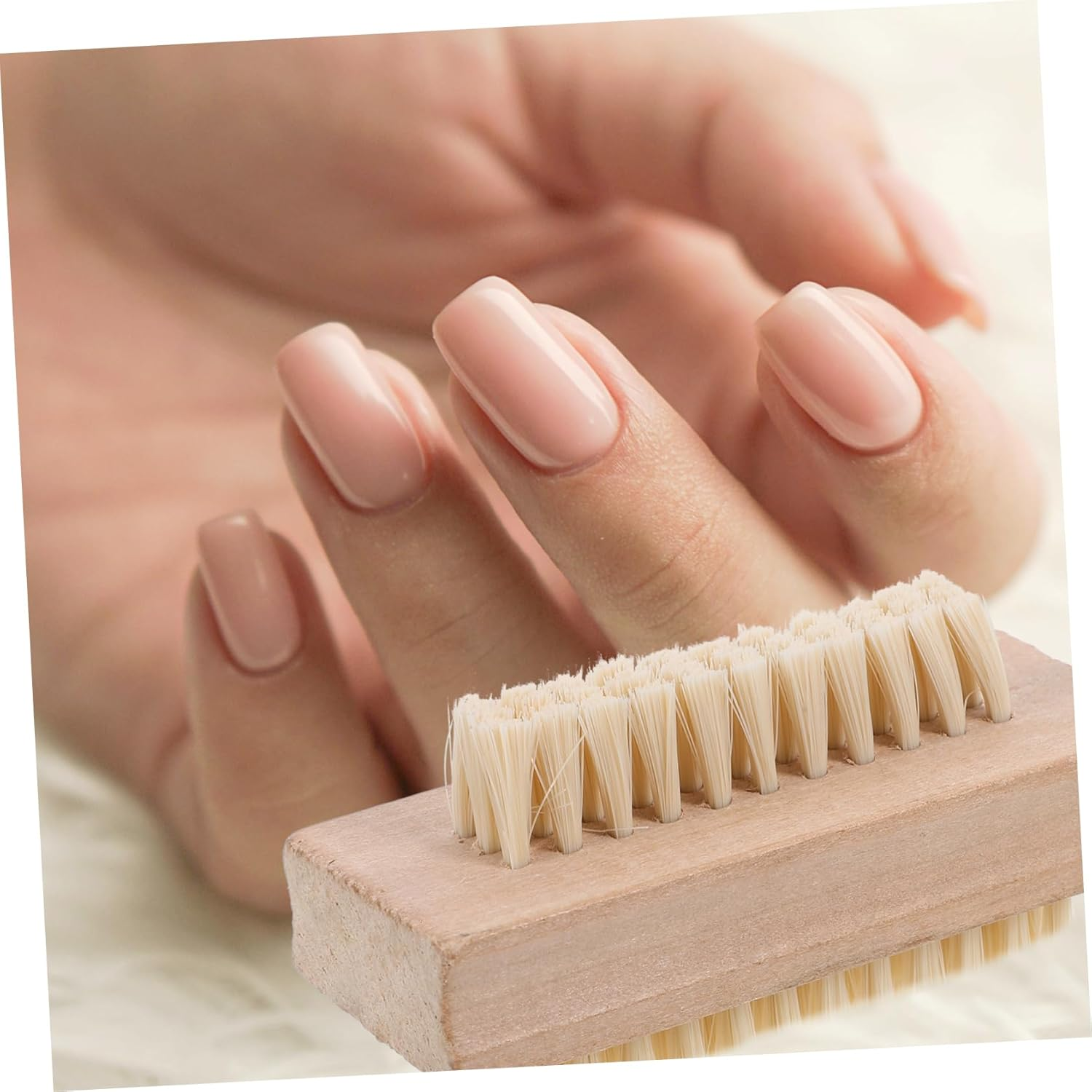 LOLIPPYY Wooden Handle Double Sided Bristle Nail Brush for Spa and Manicure Natural Bristle Material Compact for Nail Cleaning and Grooming image number 5