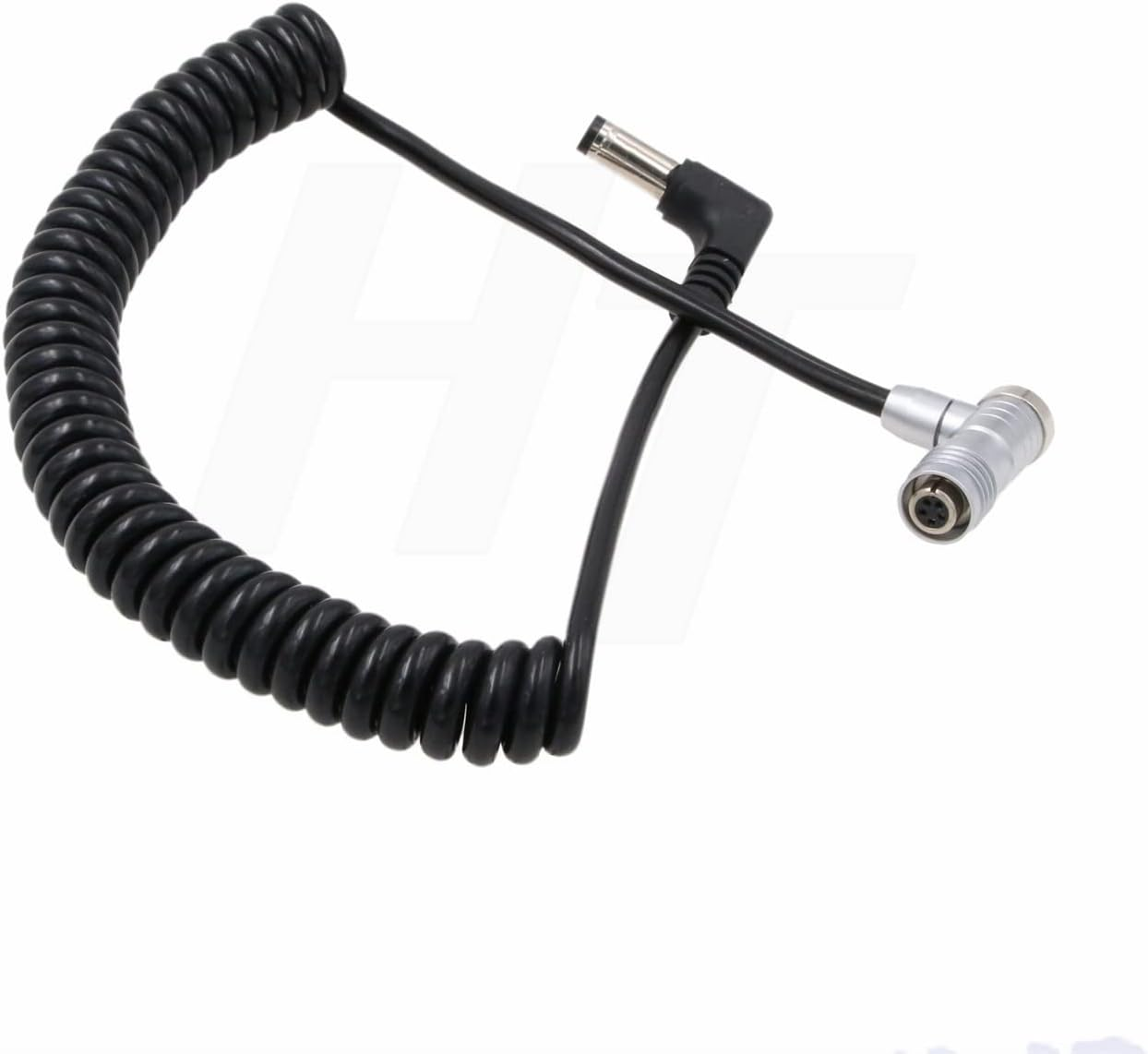 Hangton 12V DC to 5 Pin Power Cable for Portkeys LH5H LH5P Monitor, Coiled Right Angle 5P