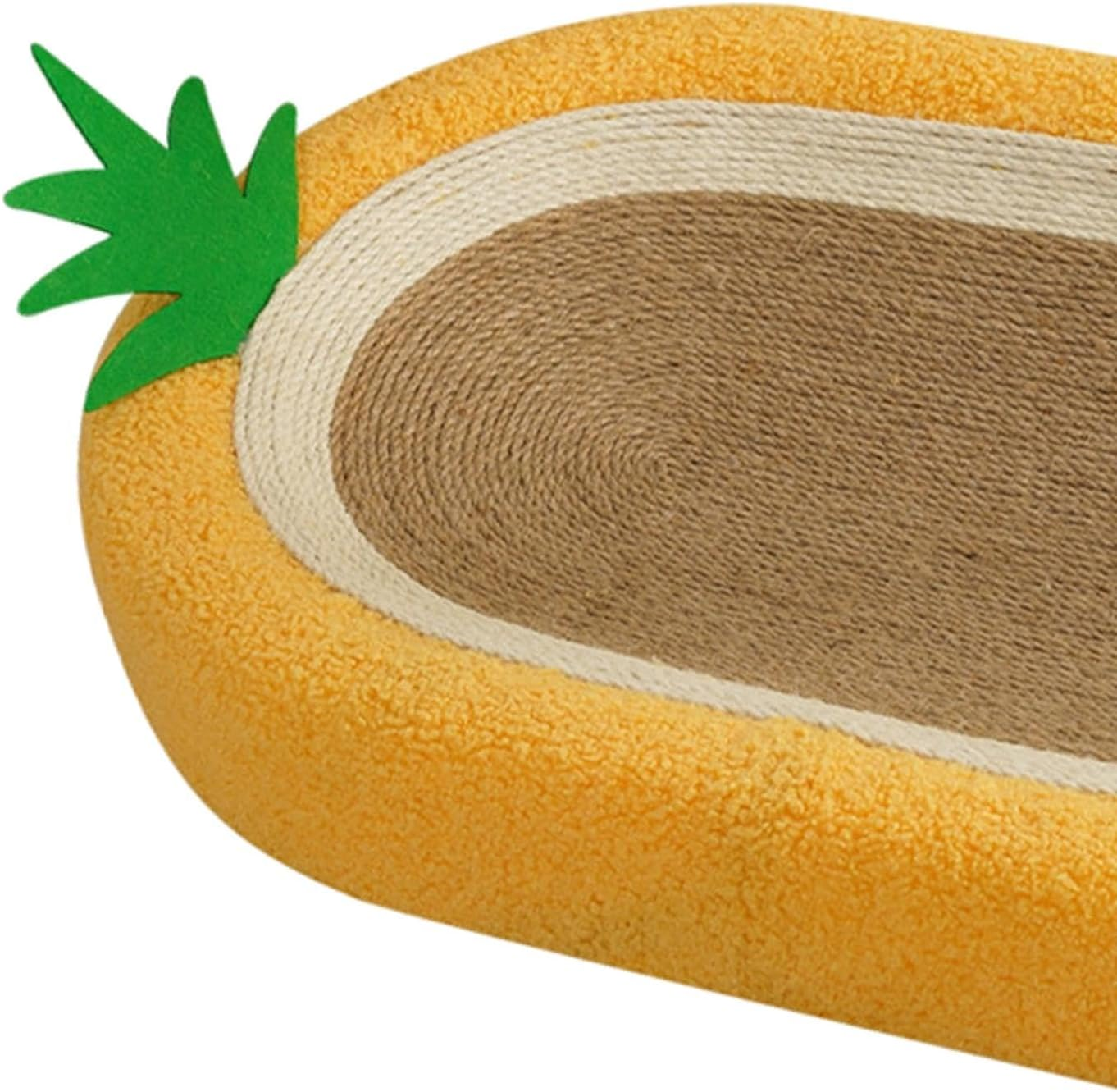 STARTIST Cat Scratcher Bed Mat Oval Curved Design Nonslip Bottom Durable Sisal Scratcher Lounge for Kitten Training Toy Indoor Cats Pet Cat Supplies